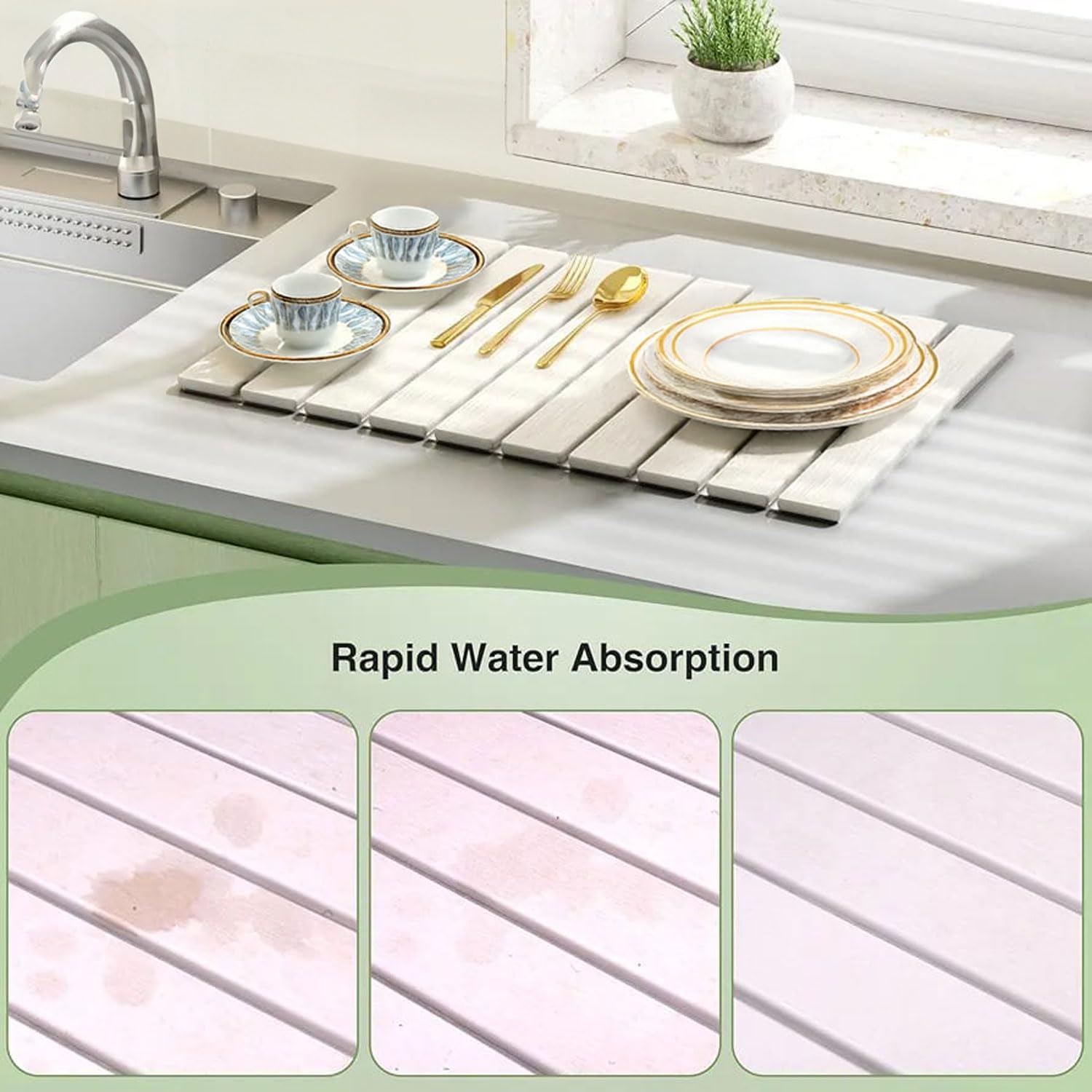Stone Dish Drying Mat for Kitchen Counter – 24