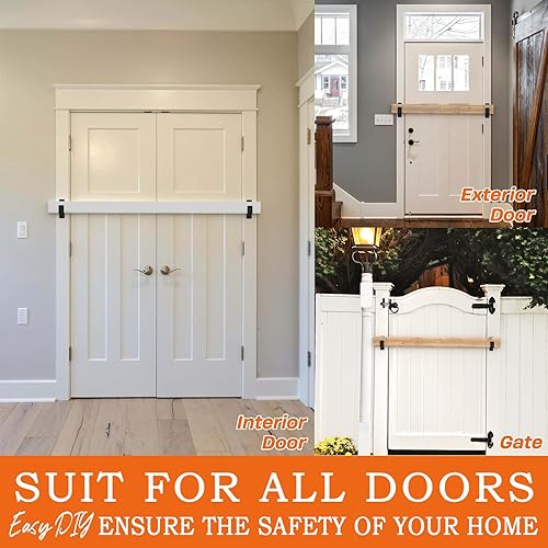 Miniatura 10 de AMZFINE Soportes de barricada de puerta de 2 x 4 resistentes, 2 piezas, soportes para barra de puerta, para seguridad en el hogar, color blanco