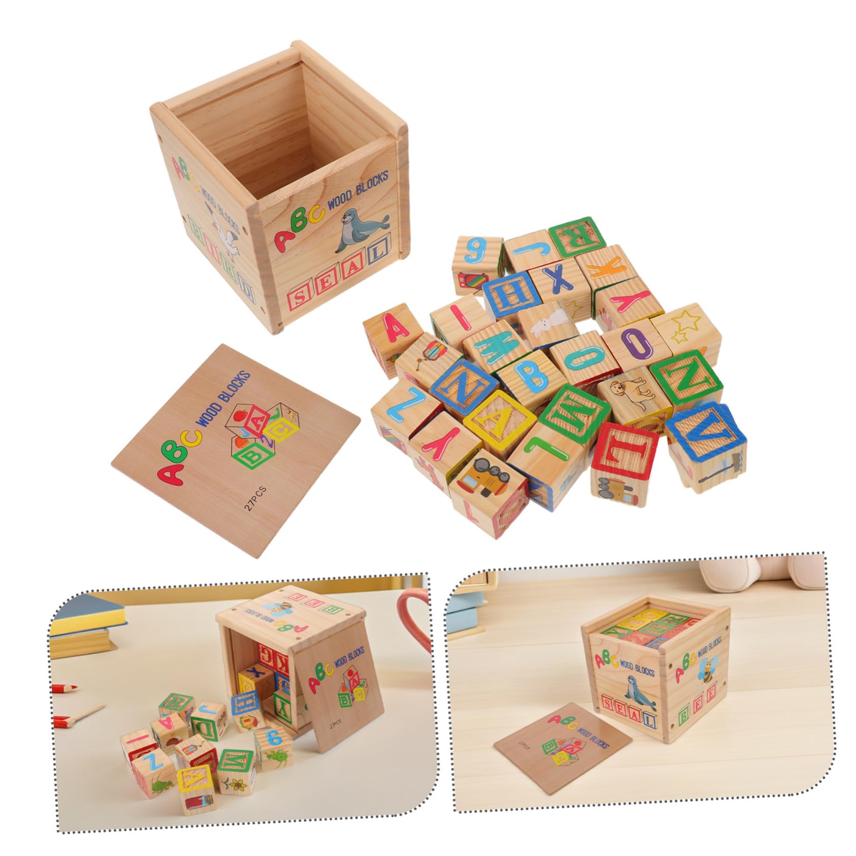 Toddmomy Bloques de Construcción Montessori de Madera 27 Piezas para Niños