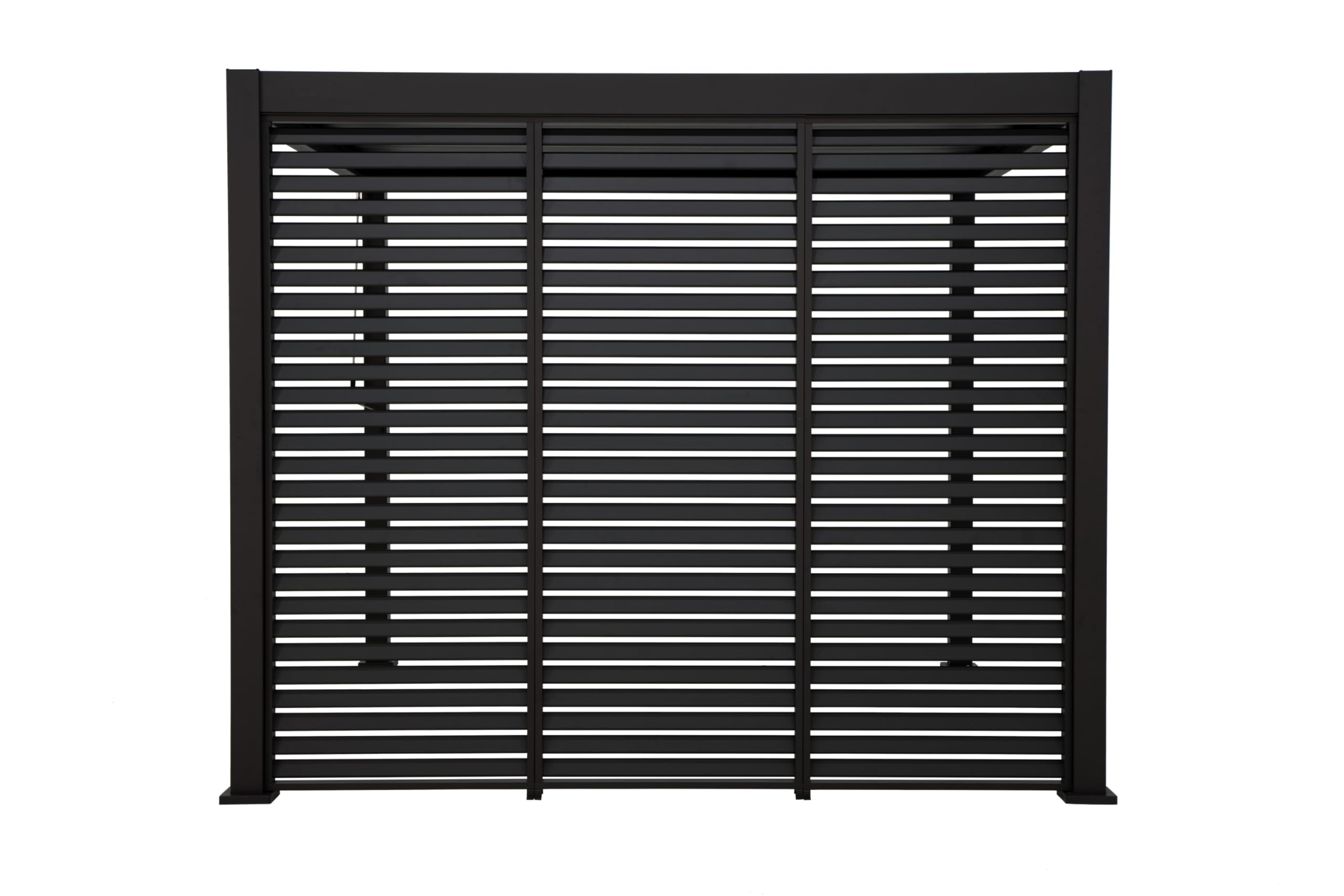 LECO-Lamellenpergola Deluxe – stilvolle Aluminium-Pergola 4 x 3 m mit Lamellen – anthrazit (Anthrazit, Lamellenwand 123 cm)