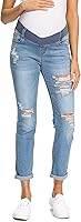 Vista 1 de Foucome Jeans de maternidad para mujer, jeans rasgados elásticos con bolsillos