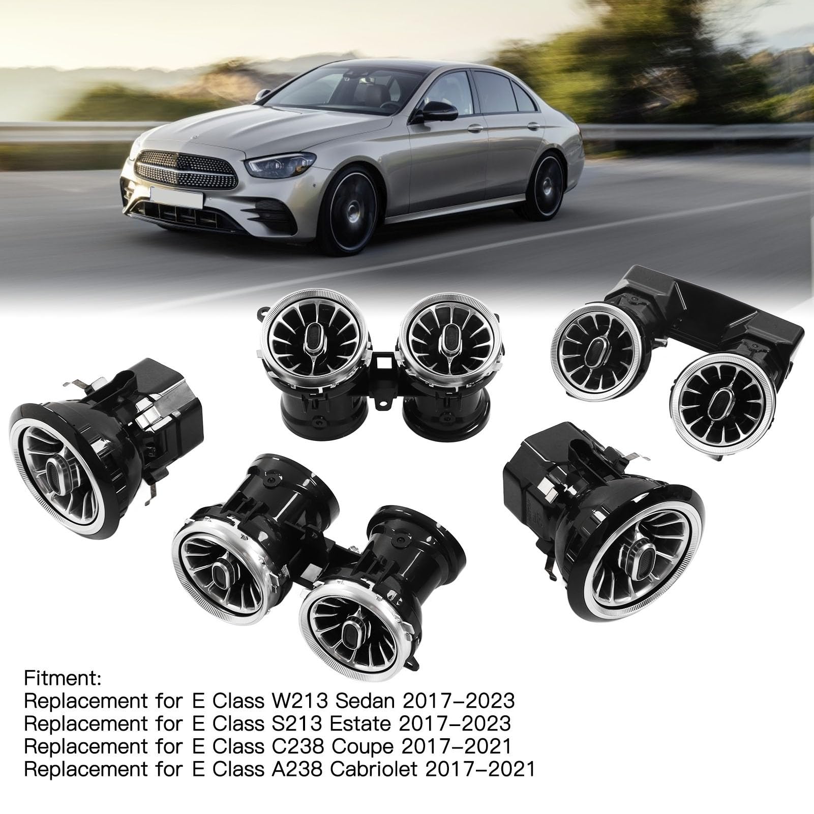 メルセデスベンツEクラス用アンビエント付きエアベント（前後セット