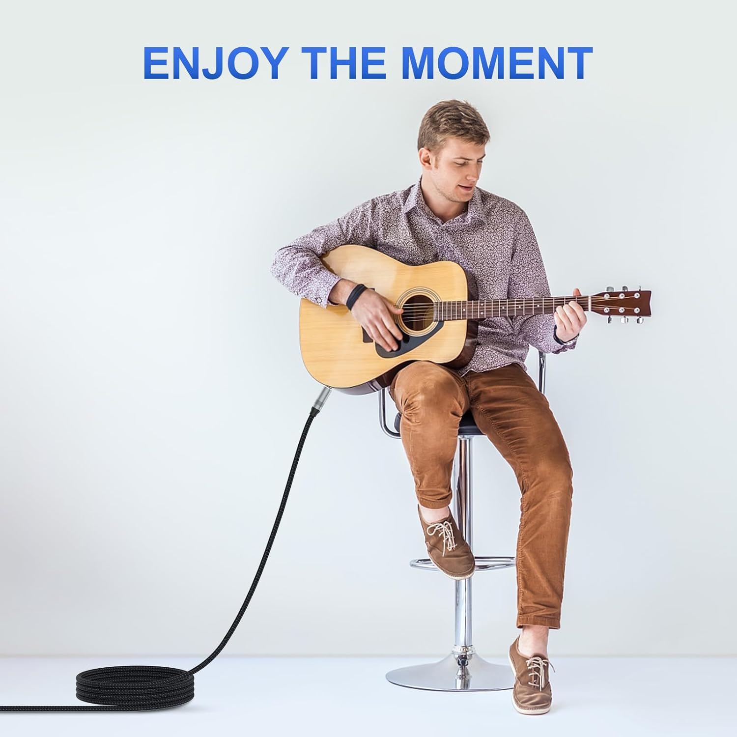 2 Pack Premium Guitar Cable 10 FT, 1/4 inch Guitar Cord, Noise Free and Long-Lasting Instrument Cable, AMP Cord for Electric Guitar, Bass, Mandolin, Amplifier, Pro Audio, Right Angle - Image 7