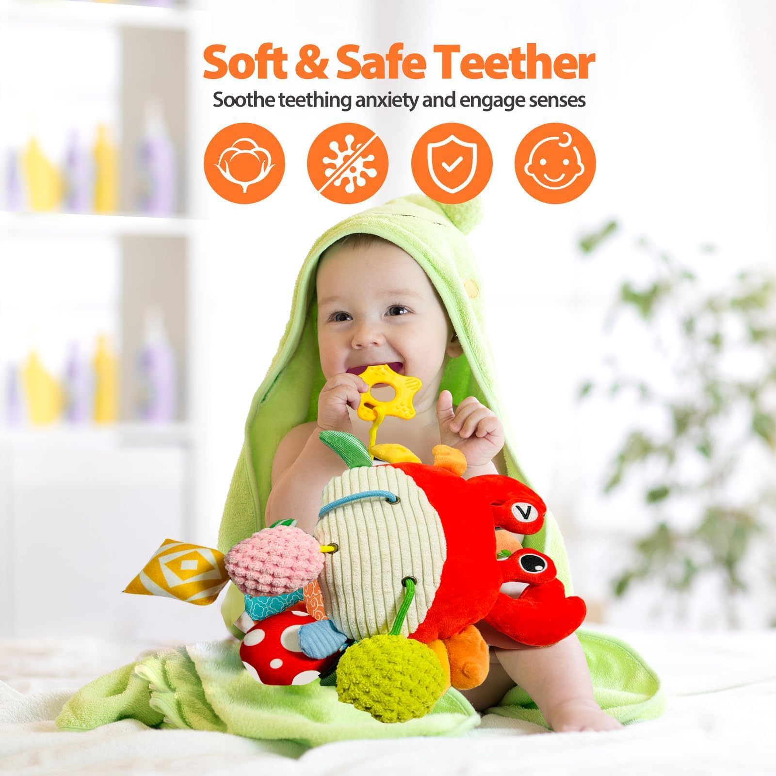 Goorder Juguetes para Cochecitos 3 6 9 12 Meses, Juguetes de para Sillita del Coche La Cuna Bebés y Niños 0-12 Meses, Juguetes Sensoriales para Bebés 6 Meses, Regalo Bebe Recien Nacido Niños y Niñas - 5