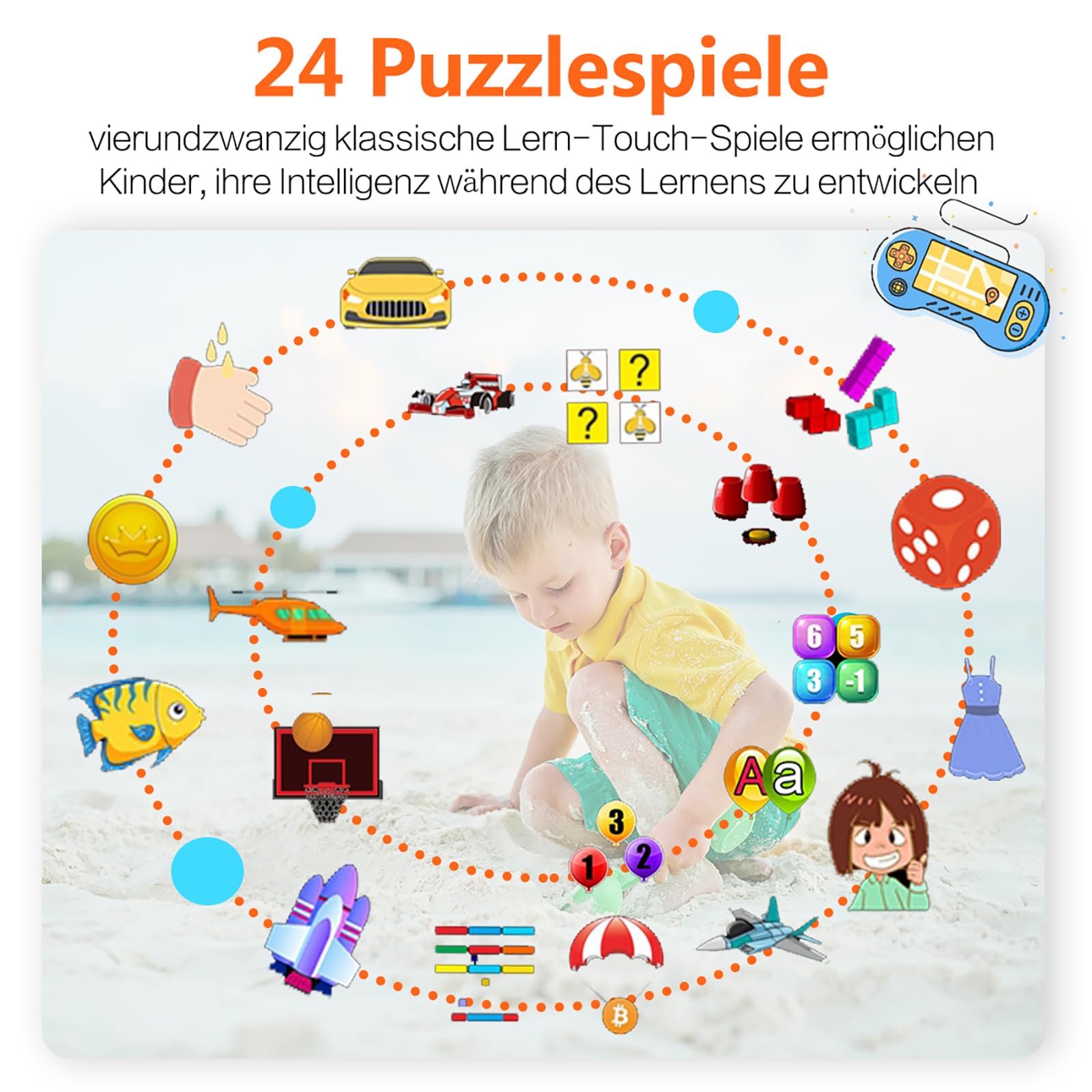 Kind Smartwatch 24-Spiel-Schritte 2 HD Kamera Mode für Kinder (schwarz)