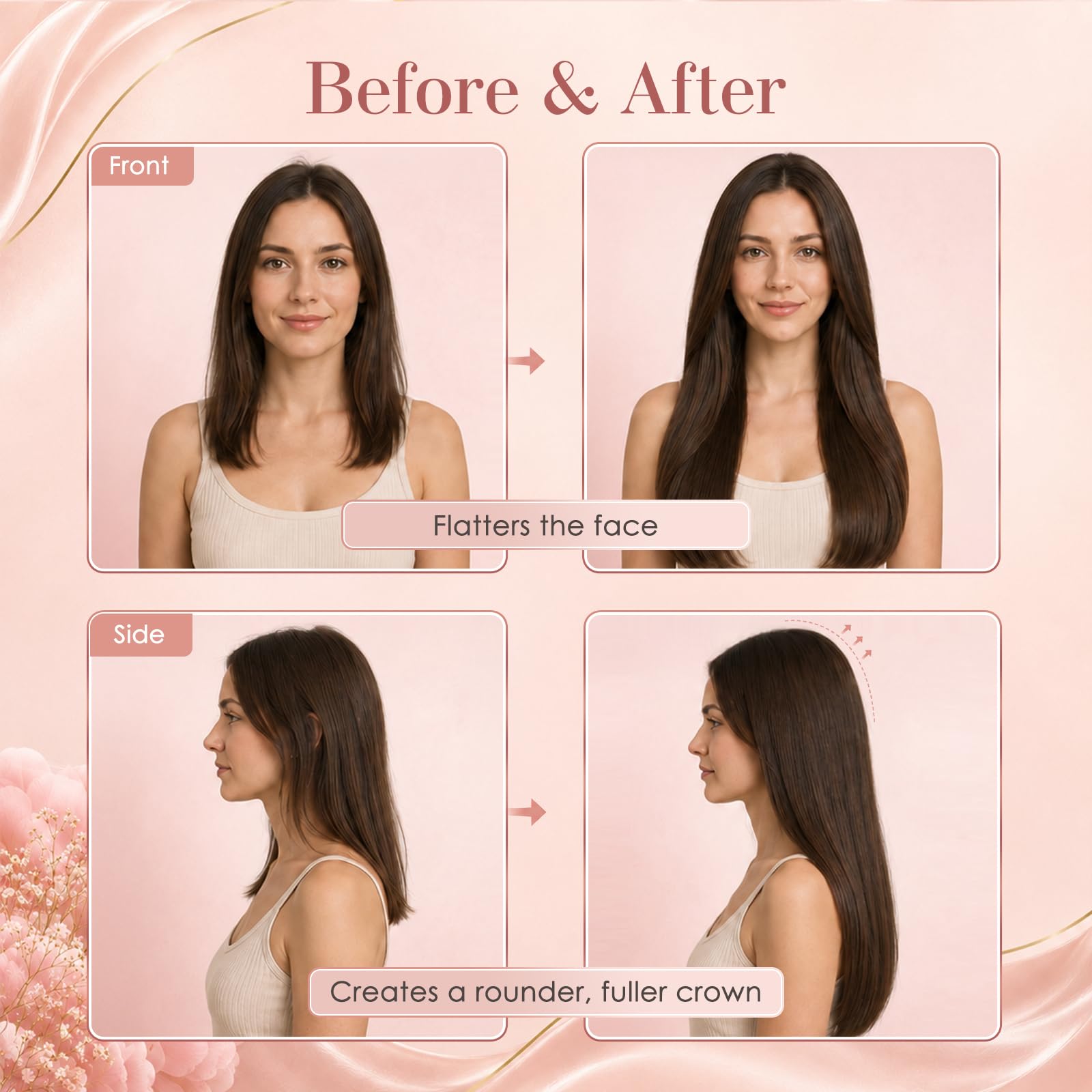 Rich Choices Weft Extensions Echthaar Tressen Zum Einnähen Extensions Haartressen Echthaar Tressen Echthaar Extensions Remy Human Hair Extensions 70cm 100g #4 Mittelbraun Extensions