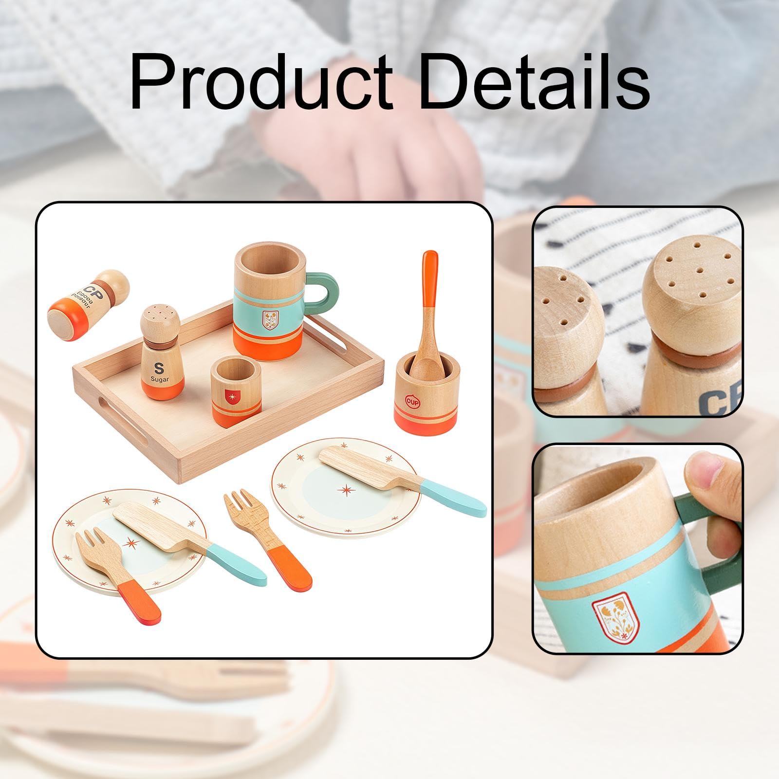 Set da tè per Bambini Piccoli con Tazze E Piatti Simulati, Regalo di Compleanno per Bambini Piccoli
