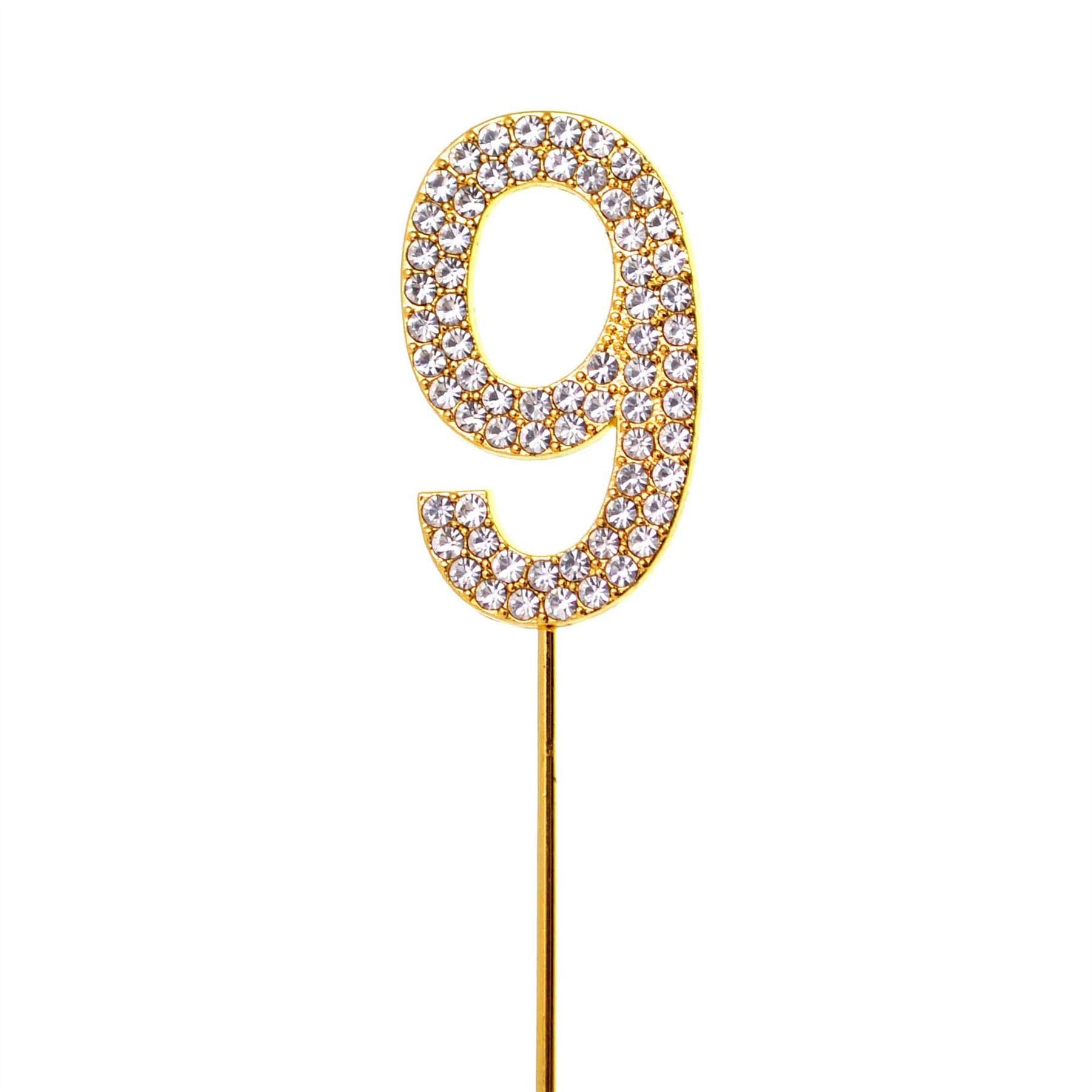 Shatchi Gold Number 9 Cake Topper
