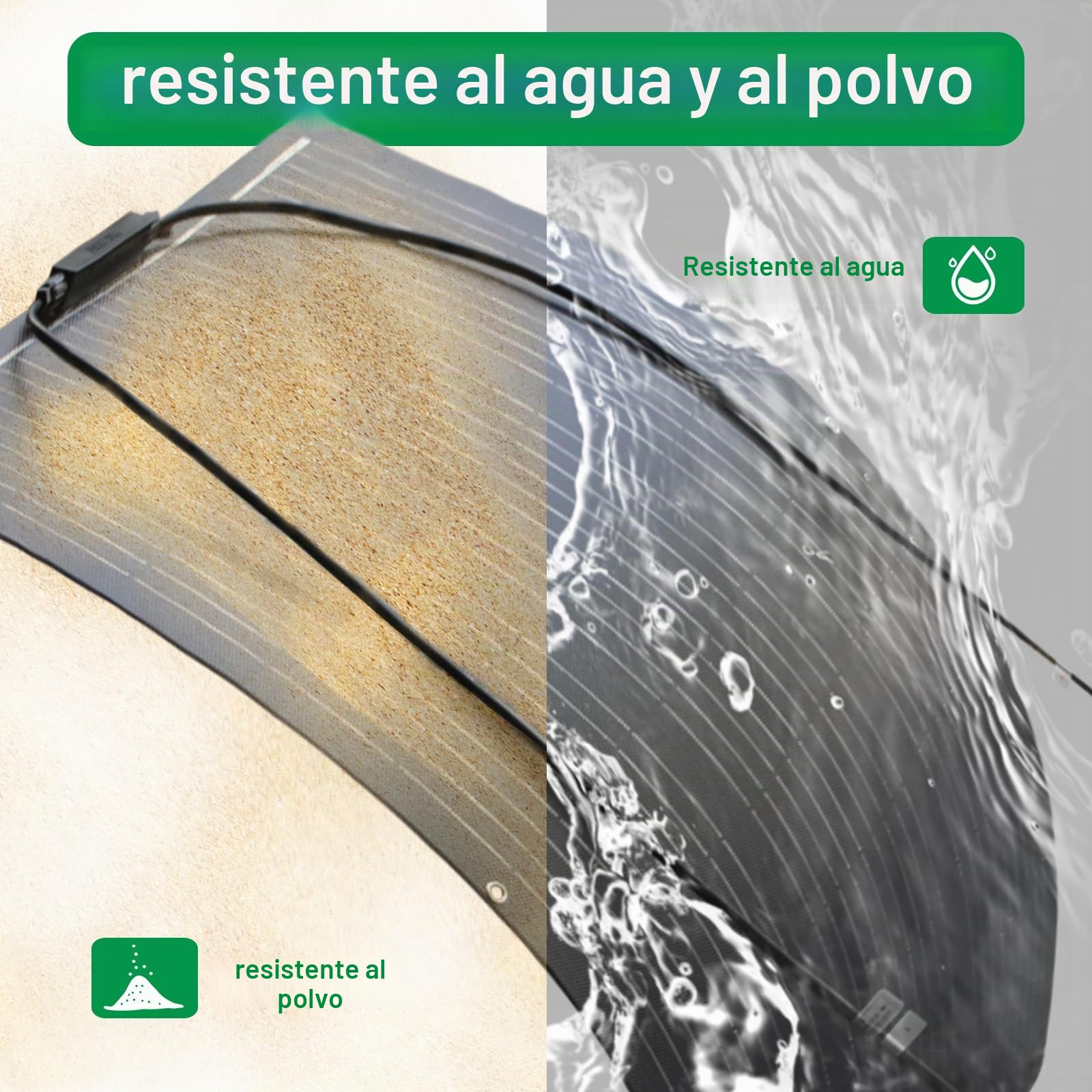 Las lámparas solares monocristalinas flexibles de 100W son fáciles de instalar paneles solares y son adecuadas para barcos, yates, campings, bosques y techos.
