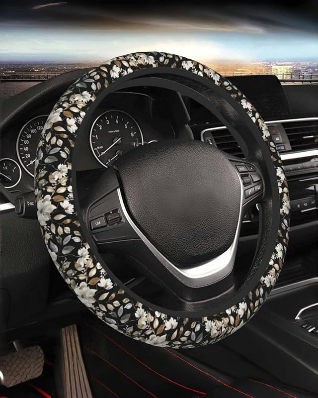 Capa para volante em neoprene KWSAAHU com estampa Beauty Floral para volantes de 36,8–39,4 cm FXPT66, 1 unidade