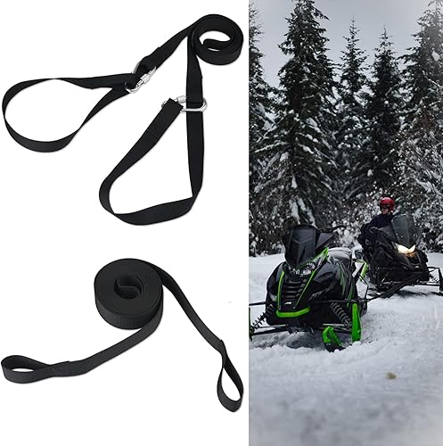 Correa de remolque reforzada para motos de nieve con dos ganchos para emergencias rápidas y efectivas motos de nieve trineos cuatrimotos o kits de