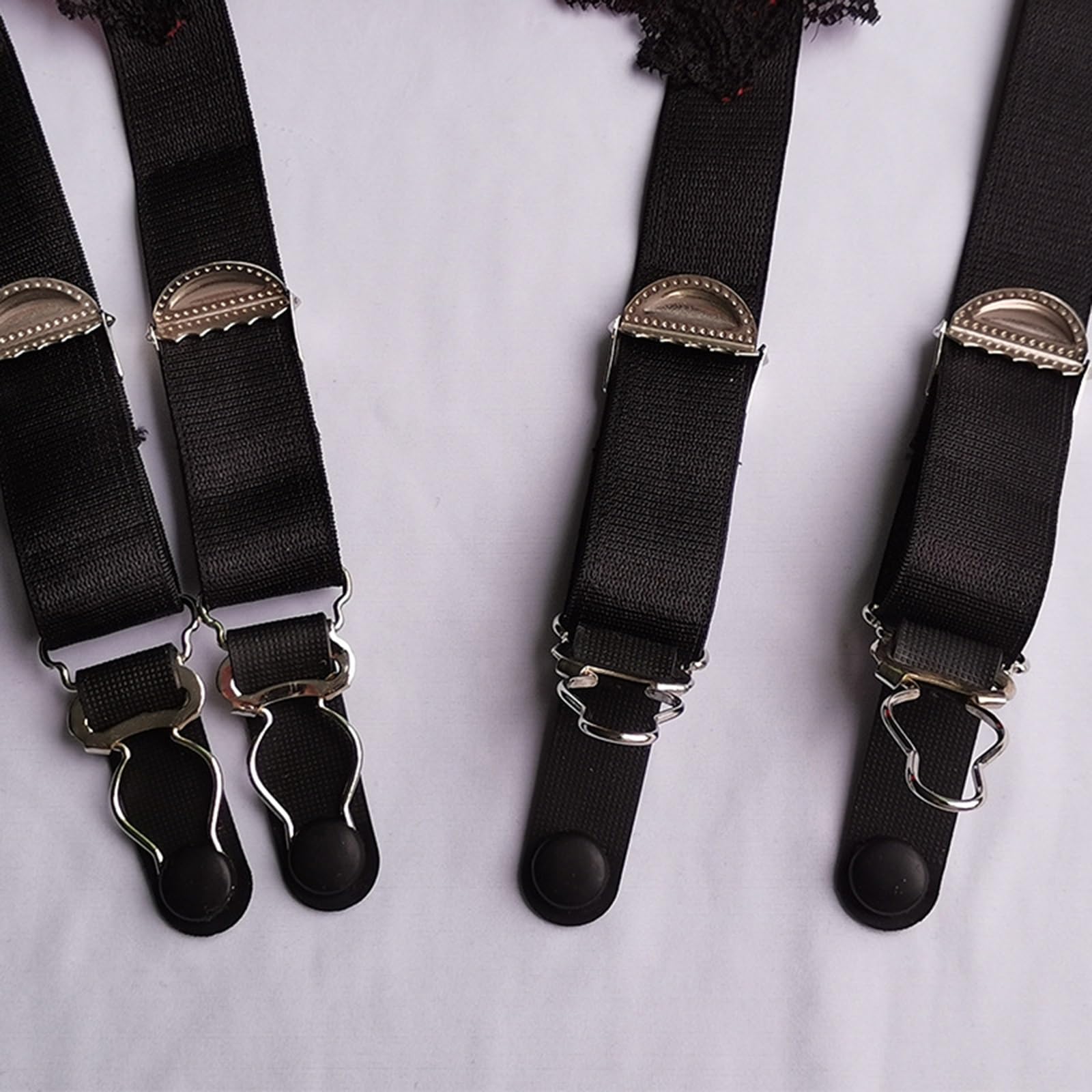 Liguero de Encaje para Mujer 4-Correas Ajustables, Lencería Sexy con Clips para Ligas, Ropa Interior Romántica de Encaje