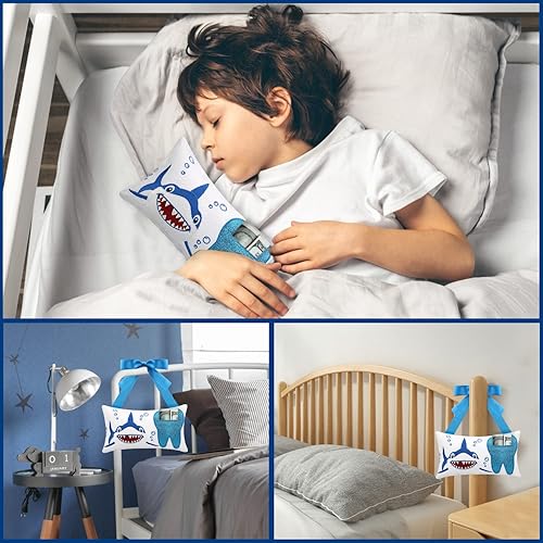 Miniatura 4 de Malihome Almohada de hada de dientes con bolsillo para niñas y niños, almohada de dientes de hadas de dientes, bolsa de recuerdo de dientes, 8.6 x