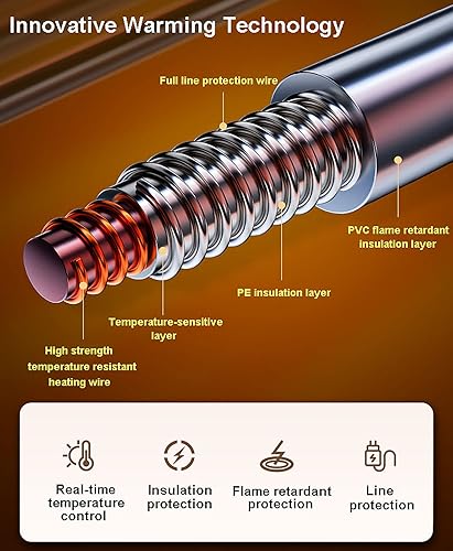 Miniatura 7 de Manta eléctrica, manta térmica de franela, control doble, 4 ajustes de calor, temporizador de 12 horas, apagado automático, calentamiento rápido