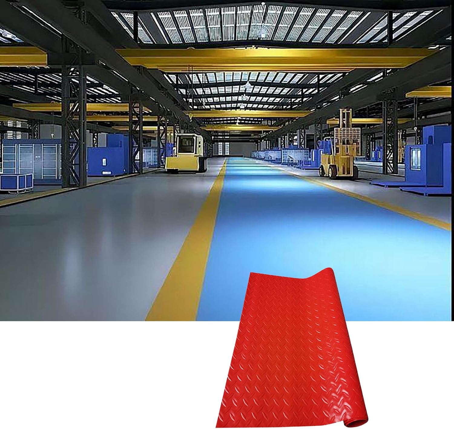 Garage Floor Mat, Heavy Duty Garage Flooring Roll, Non-Slip Diamond Plate PVC Garage Shop Floor Parking Mat for,Workshop, RV Trailer, Golf Cart,Waterproof,Pink,2.5mm 1×1m