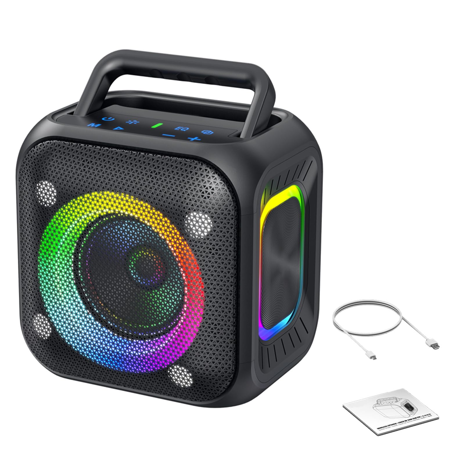 Cassa Portatile Wireless 30W BT 5.4 con Luci RGB, 6000mAh, per