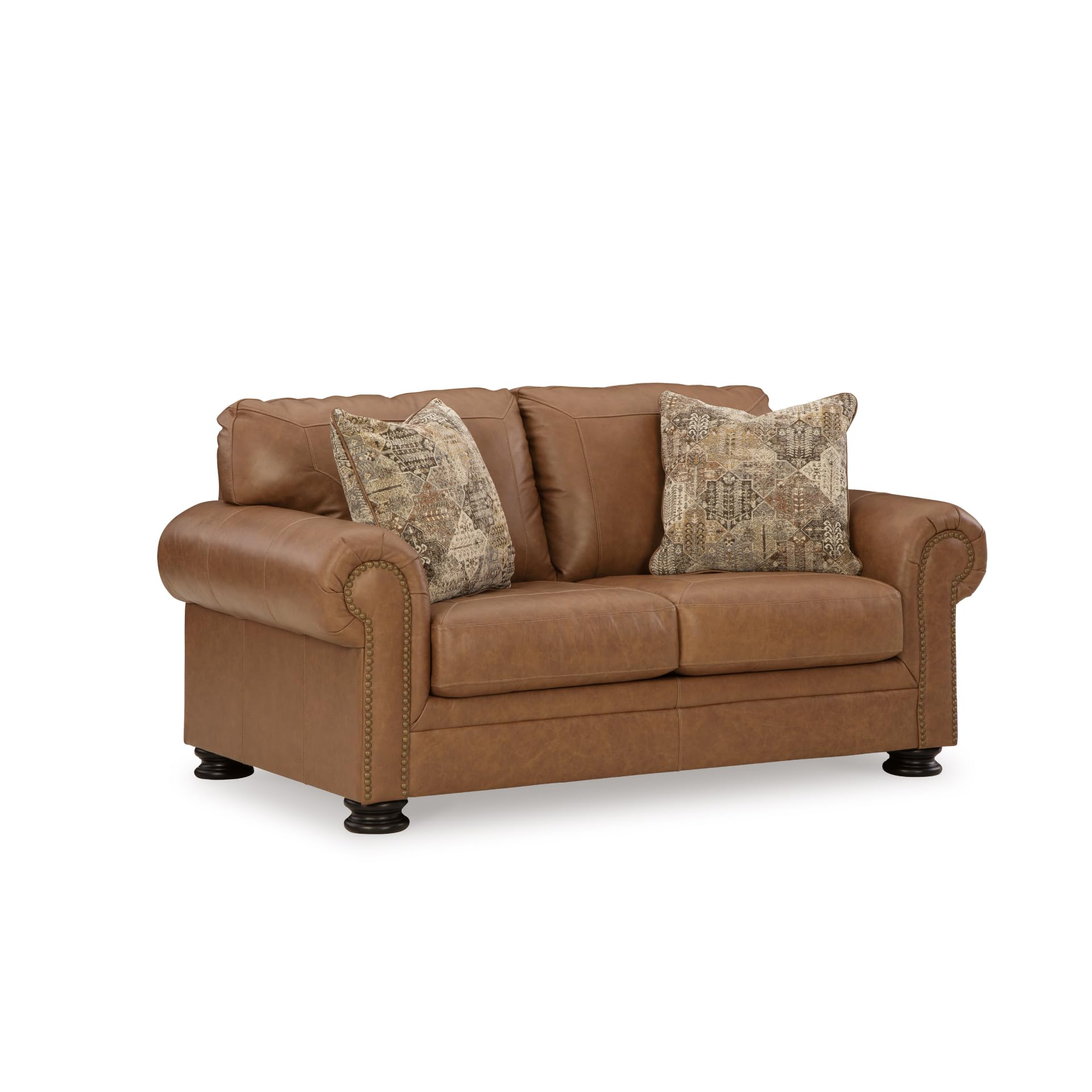 Photo 1 of ************MISSING ALL 4 LEGS******************
Signature Design by Ashley Carianna Classic Leather Match Loveseat with Nailhead Trim, Dark Brown