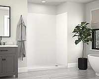 Vista 4 de Miseno MSW786032 ReadySet 60 "x 32" X 78" Kit de pared de ducha de alcoba de cinco paneles - Blanco Carrara