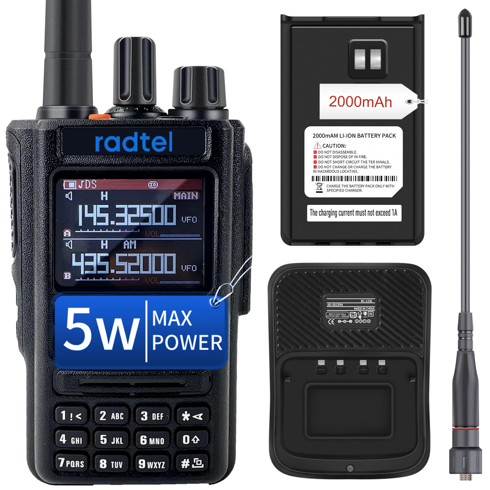Amazon.com: Radtel RT-490 Tri-Band Radio 144-148/222/420-450Mhz
