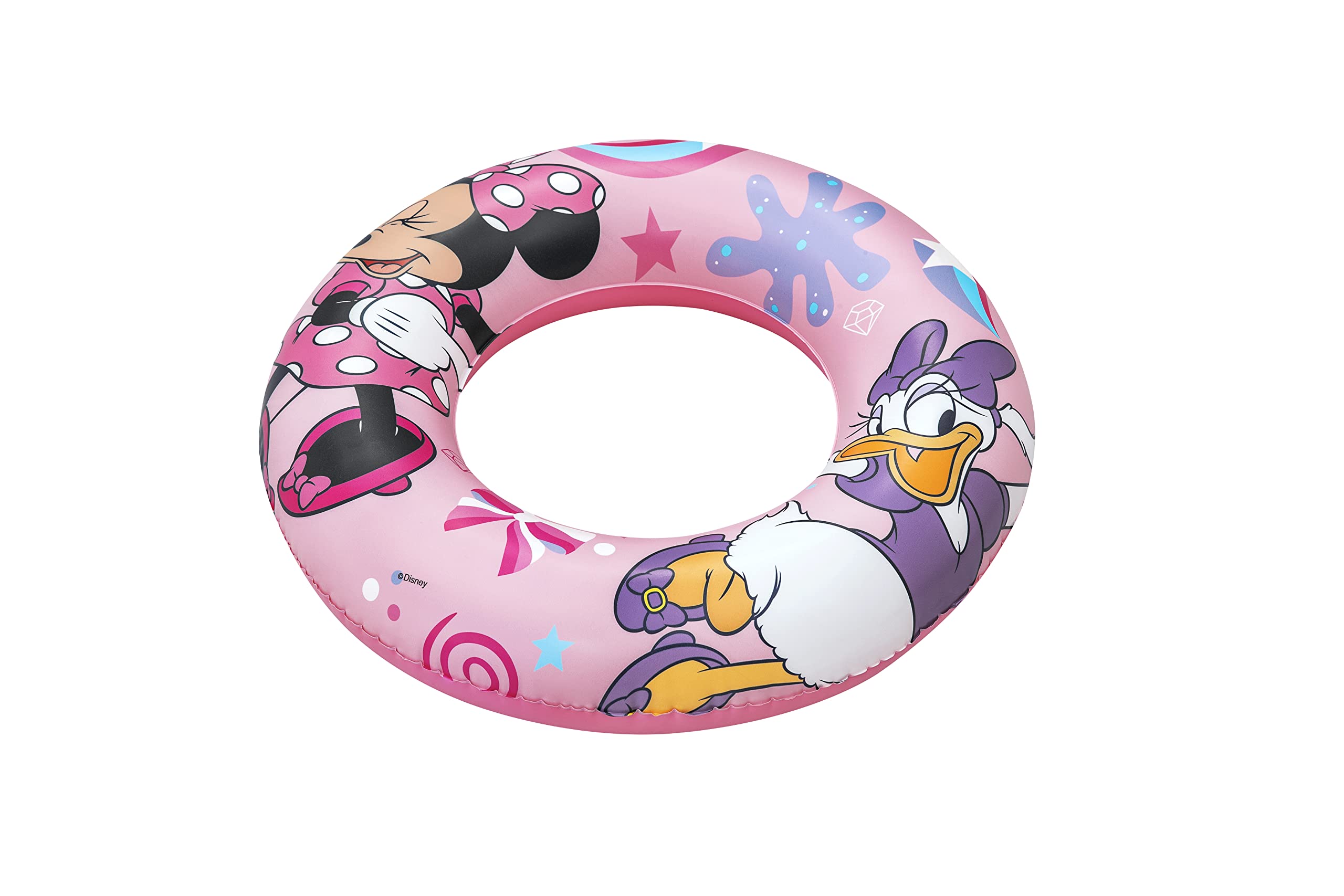 BESTWAY - Koło ratunkowe Minnie - Nadmuchiwane - 91040 - Różowe - Plastikowe - Średnica 11 cm - Zabawka dla dzieci i dorosłych - Gra na świeżym powietrzu - Basen - Dla dzieci od 3 lat