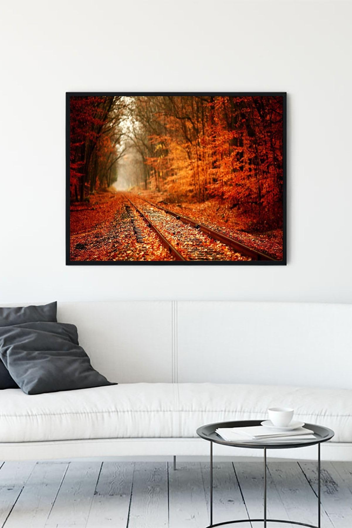 Postermanya (pster12272) Sonbahar Manzara Çerçeveli Tablo 4 (50x70cm)