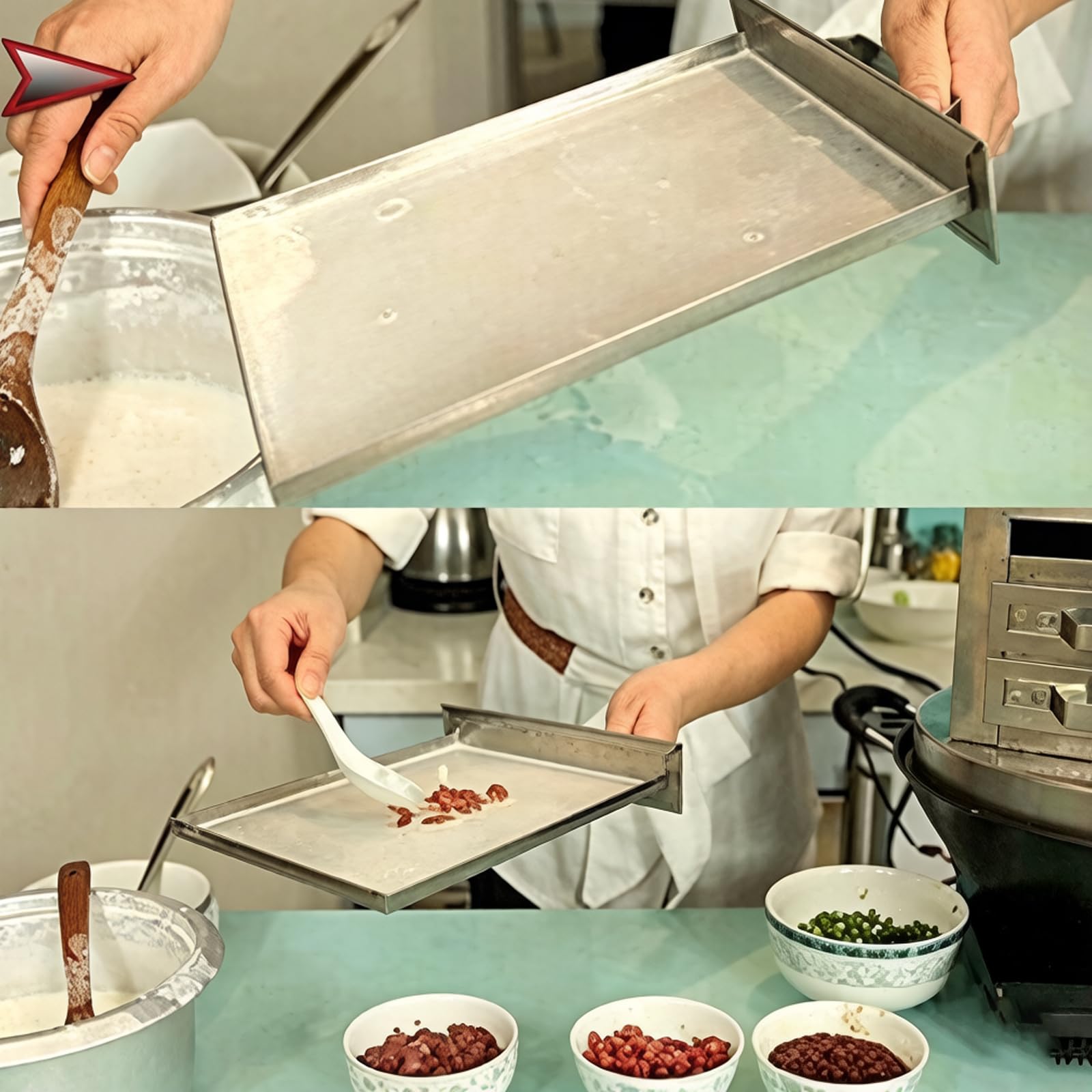 Macchina per rotoli di pasta di riso in acciaio inossidabile, vapore a 3 strati con 3 cassetti, alta efficienza, riscaldamento uniforme per cucinare casa e ristoranti