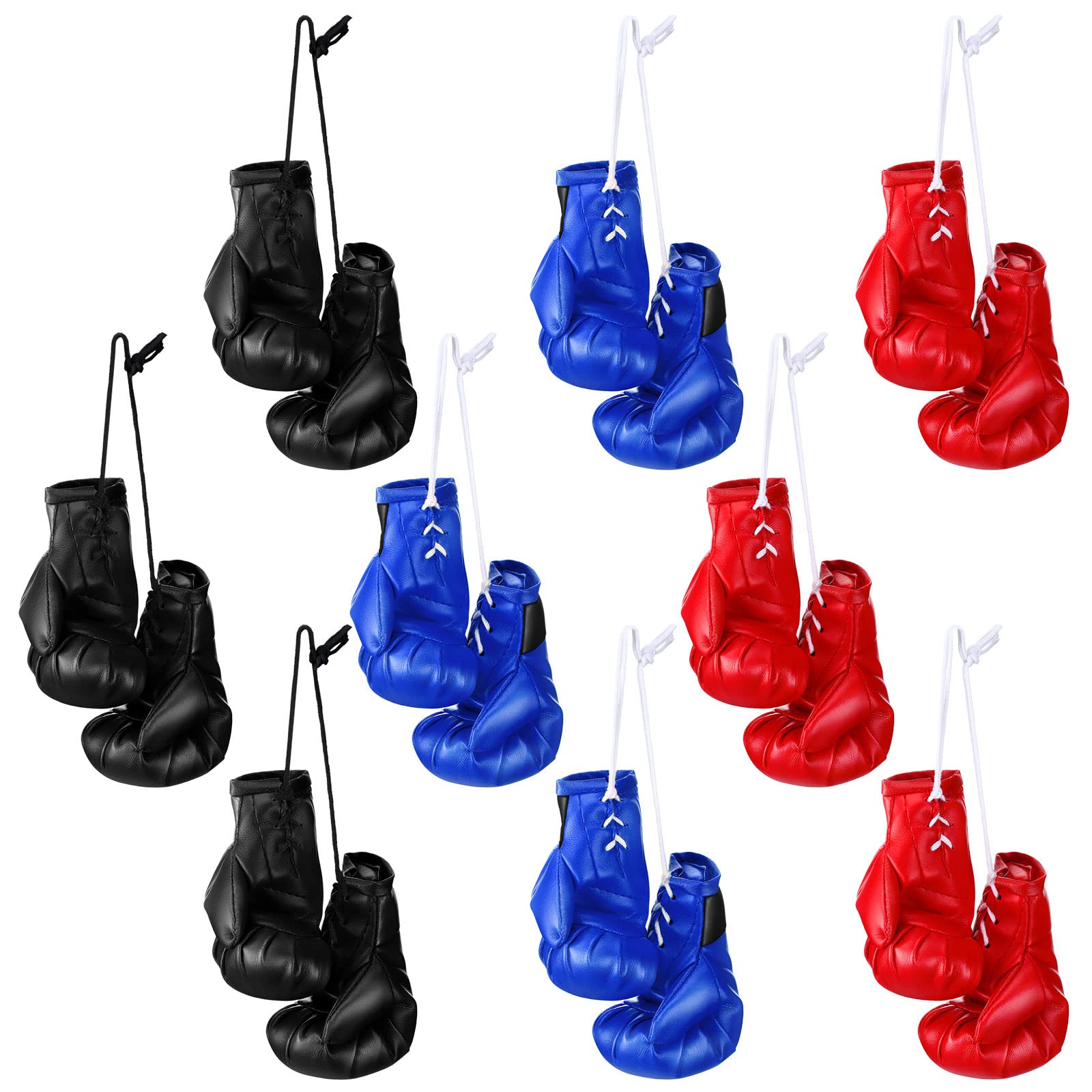 Lenwen 18 Pcs Mini Boxing Gloves for Car Mirror Hanging Miniature Punching Gloves Pendant Boxing Christmas Ornament for Home Decoration Party Favors