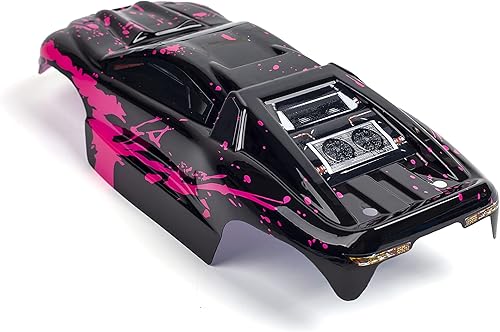 Miniatura 6 de Cuerpo personalizado, color rosa intenso sobre negro, compatible con e-Revo Mini escala 116 RC coche o camión (camión no incluido) ERMN-HP-01