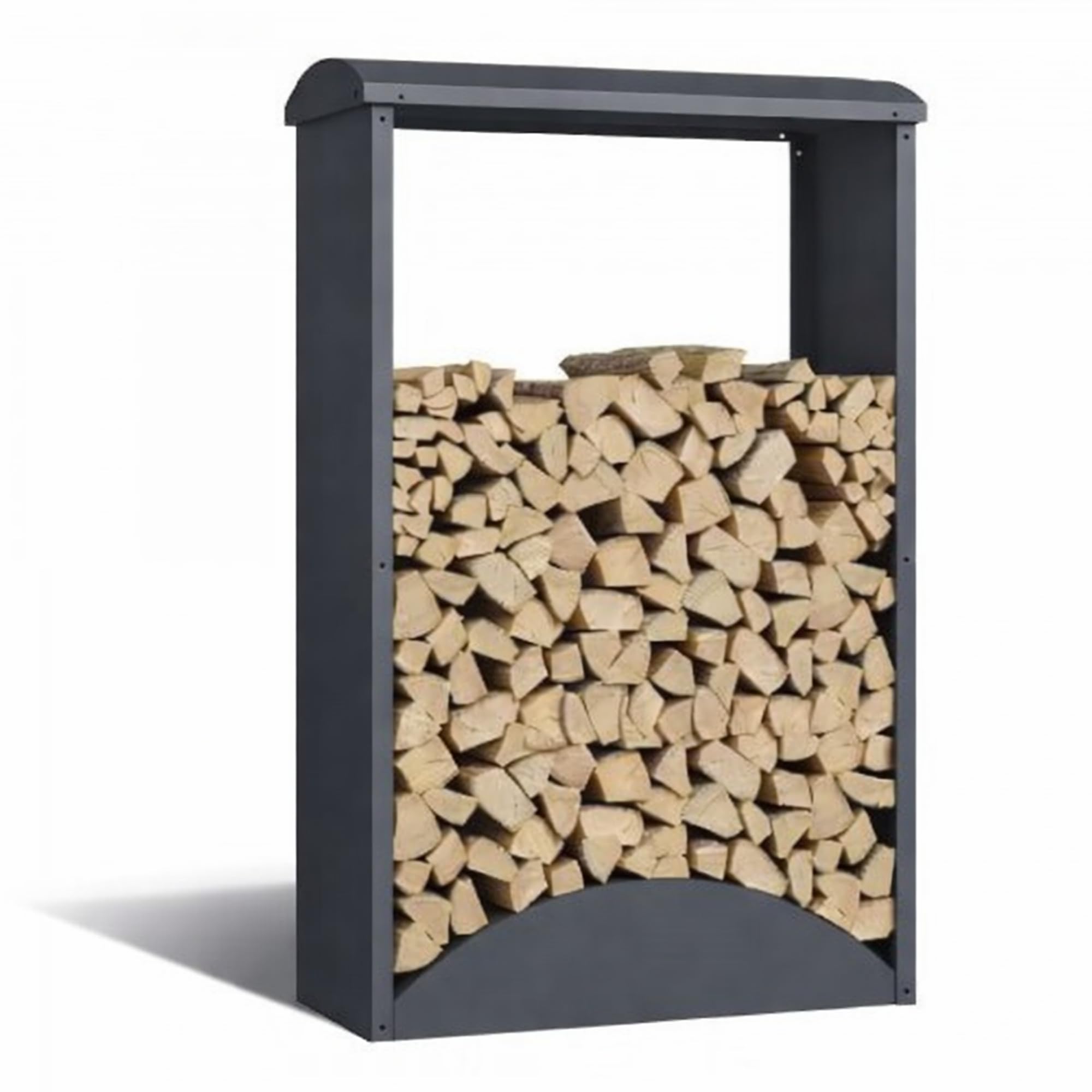 osoltus Brennholzregal Kaminholzregal außen pulverbeschichtetes Metall in Anthrazit 160 cm x 98 cm (H x B)