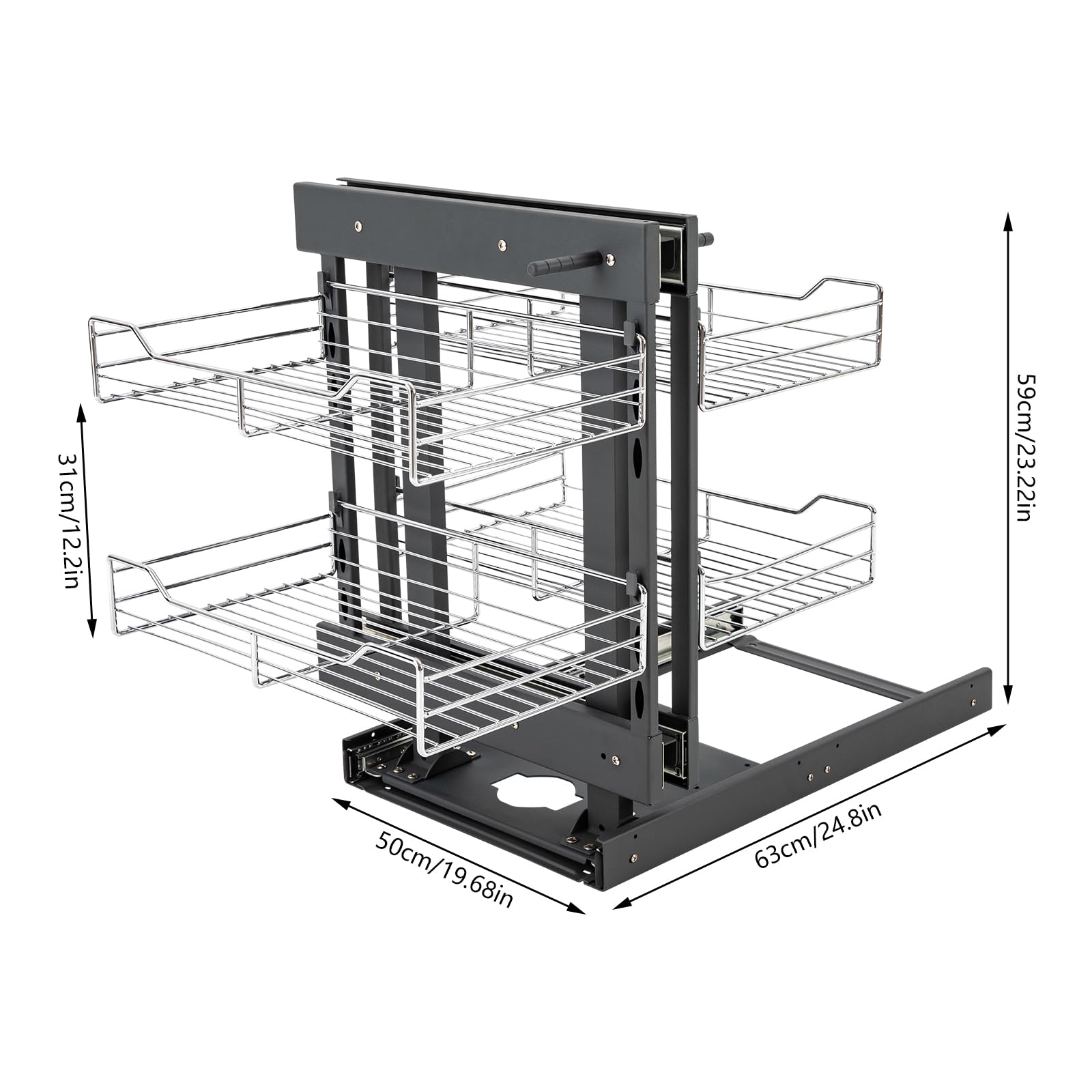 njxbrek Blind Corner Pull Out Organizer, 2 Shelf 4 Shelf Kitchen Cabinet Pullout Organizer Frame, Slide Out Kitchen Cabinet Organizer for Blind Corner Kitchen Cabinet Installation