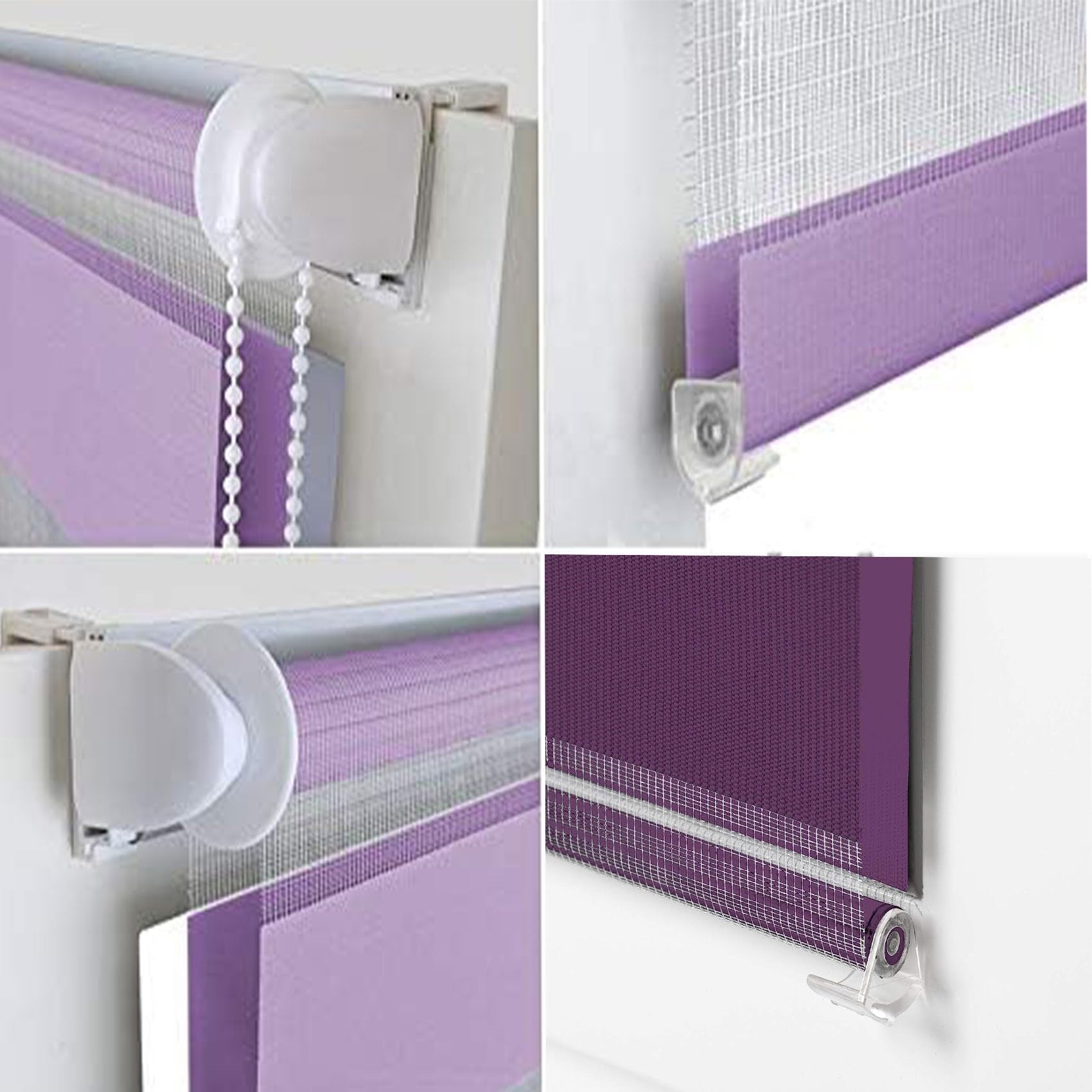 Tenda Oscurante Portatile 90 x 240 cm 100% Blackout Termica Isolante Privacy Protezione Parasole con Catenella per Porte e Finestre, Porpora