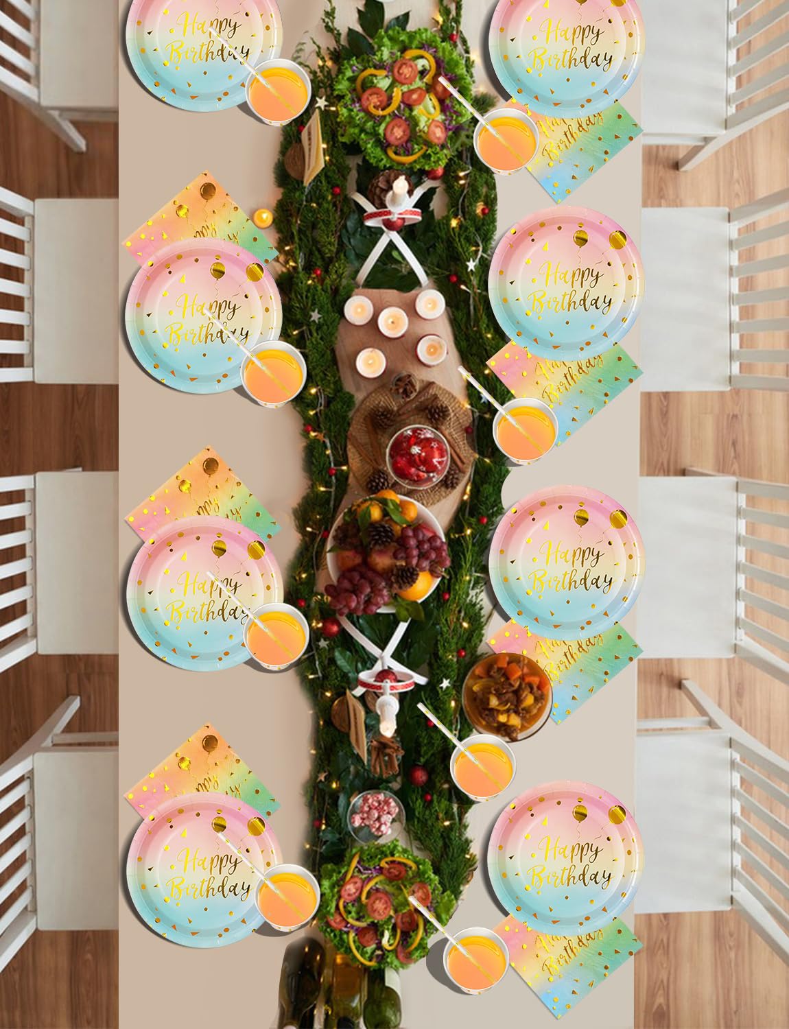 Feestservies 20-Persoons Paars goud - Partyset voor Kinderfeestje