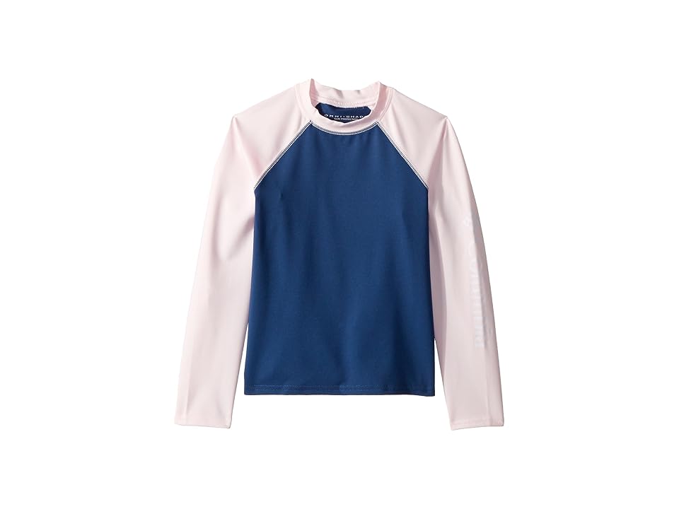 

Columbia Kids Mini Breakertm Long Sleeve Rashguard (Little Kids/Big Kids) (Carbon/Whitened Pink/White) Girl's Long Sleeve Pullover, Blue