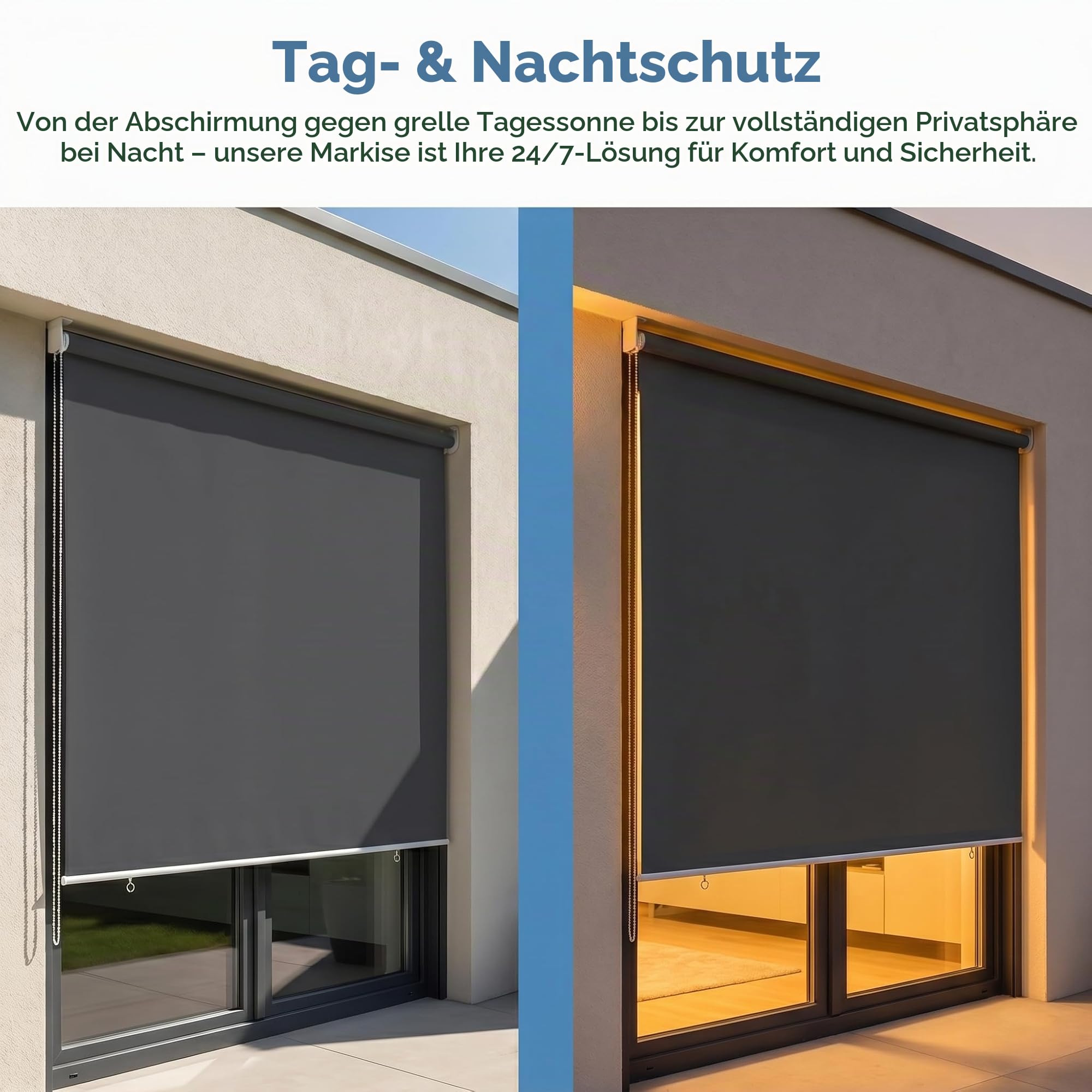 YRHome Senkrechtmarkise Außenrollo Balkonmarkise Vertikalmarkise, Beschattung Sichtschutz für Balkon Terrasse 182,5 x 142,5 cm Anthracite