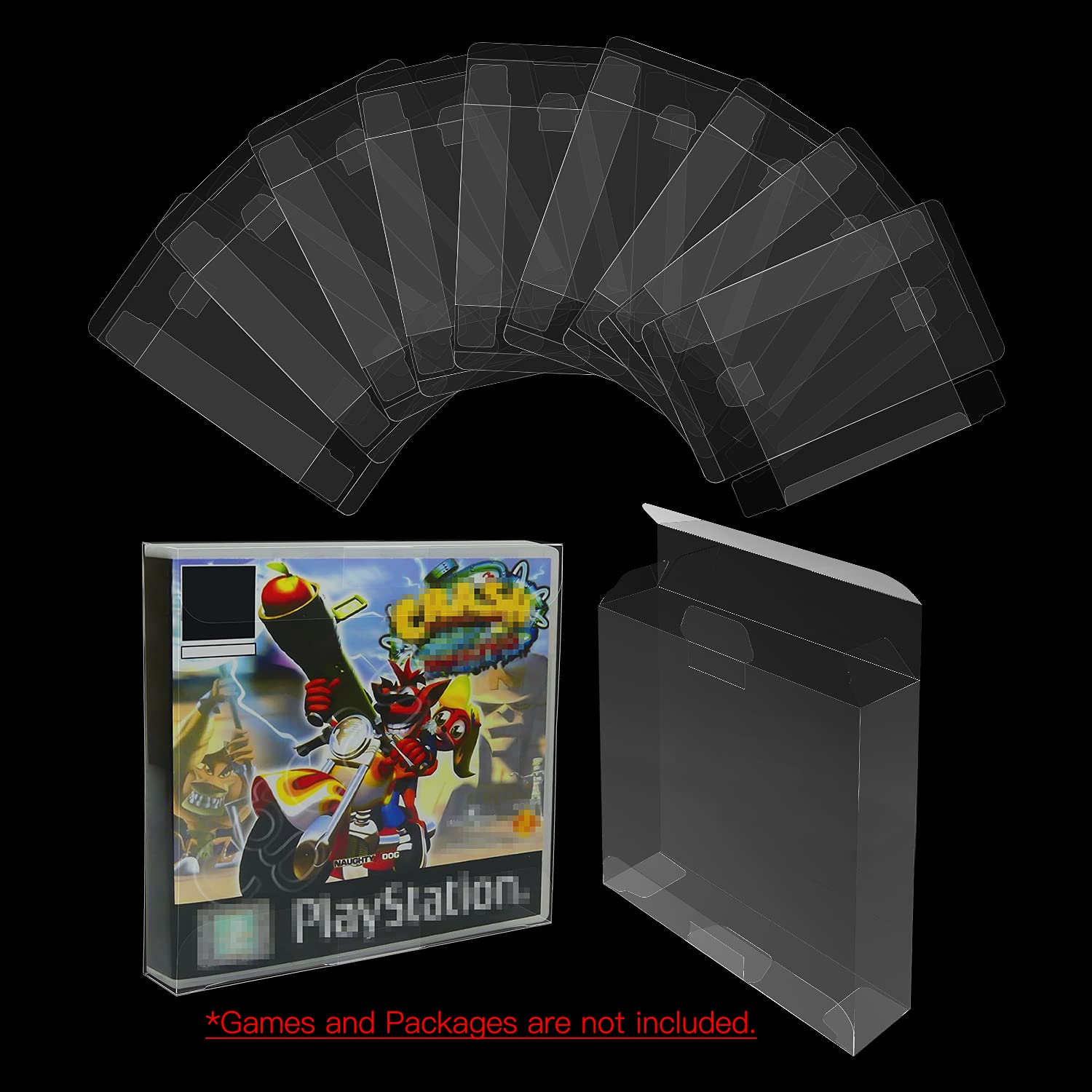 プレイステーション　ソフトケース Amazon.co.jp: ASTONEY PS1ゲーム用クリアボックスプロテクター