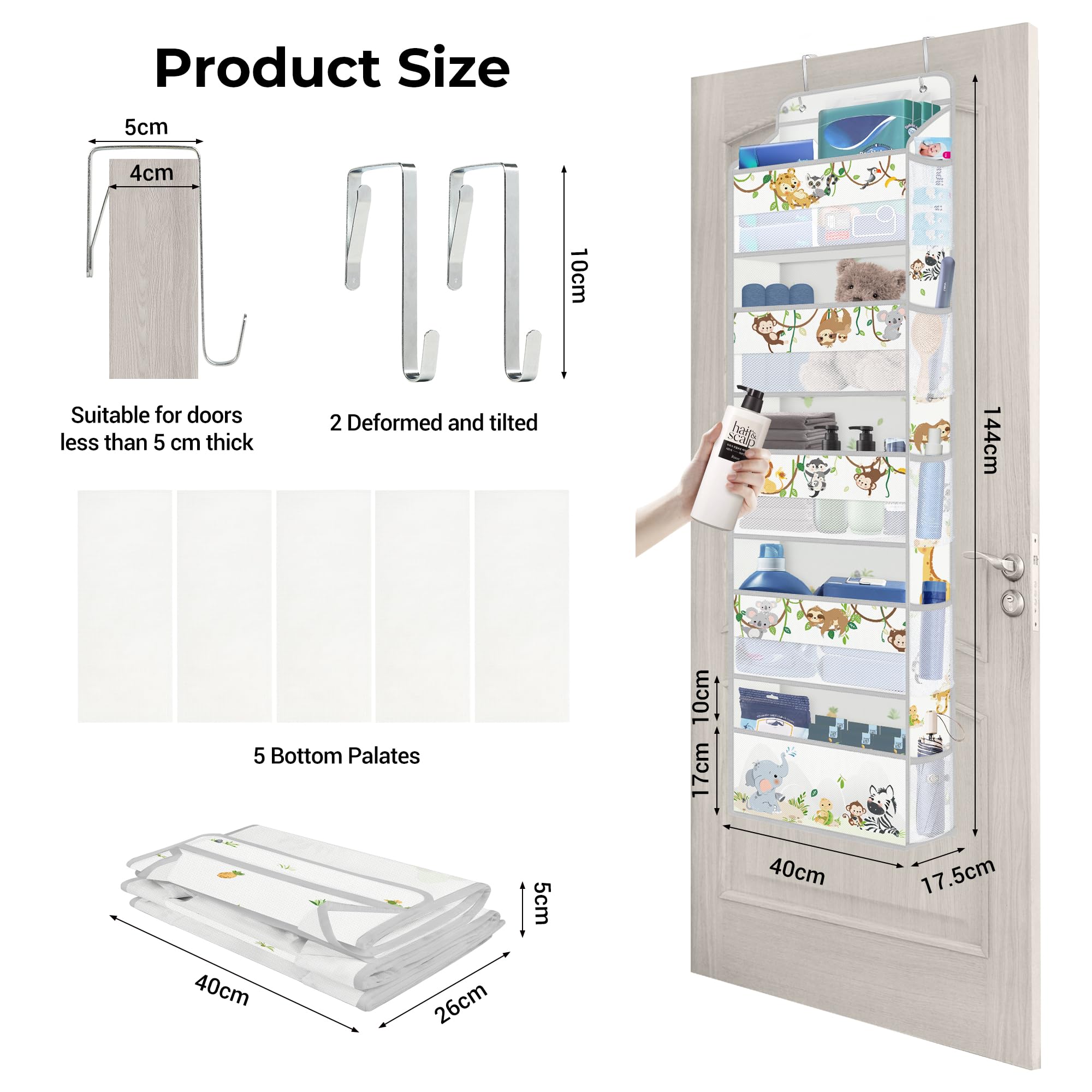 AOKITO Organisateur Suspendu Sur Porte Avec 5 Compartiments, Meuble De