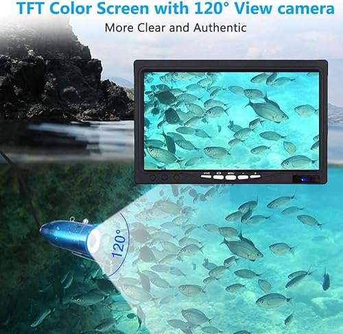 Miniatura 2 de anysun - Cámara de pesca subacuática, cámara de pesca en hielo, cámaras de video portátiles, buscador de peces con monitor HD de 7 pulgadas y 12