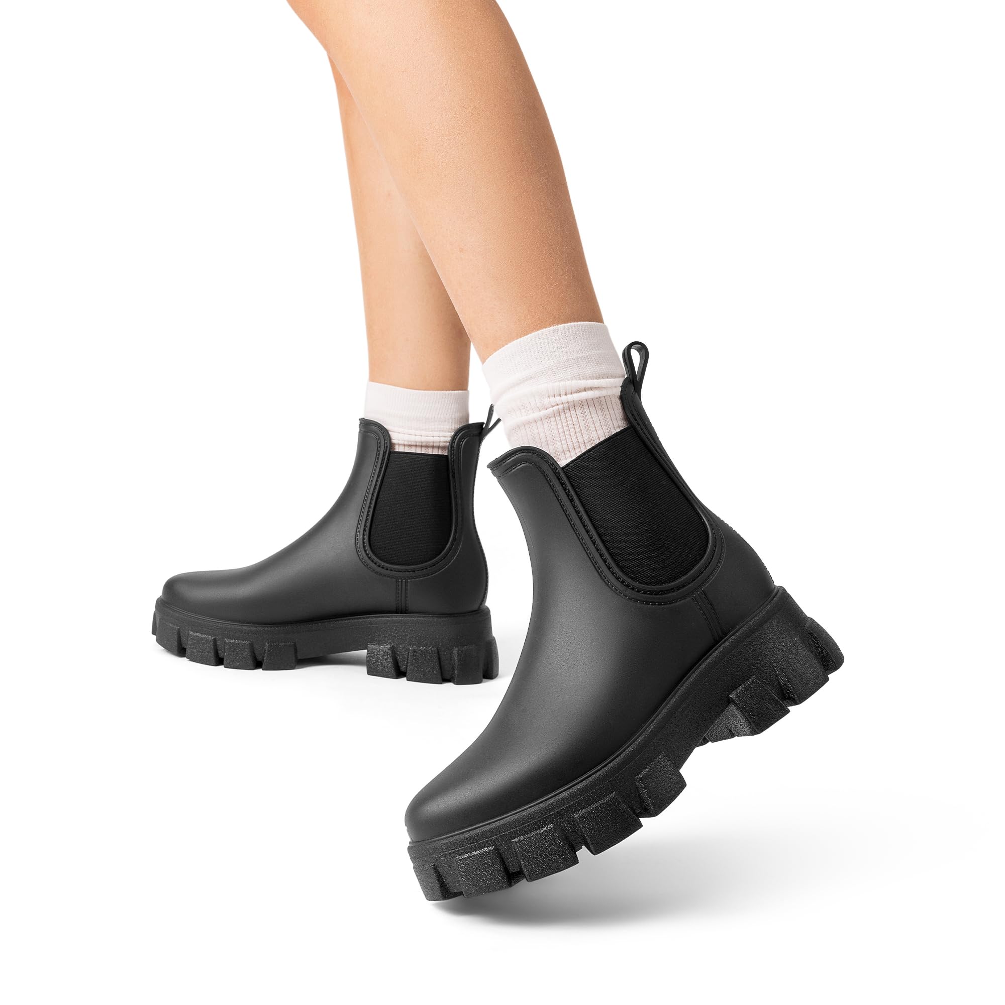 DREAM PAIRS Botines PVC de Agua Mujer Zapatos de Lluvia Impermeable Antideslizante Ligero Moda