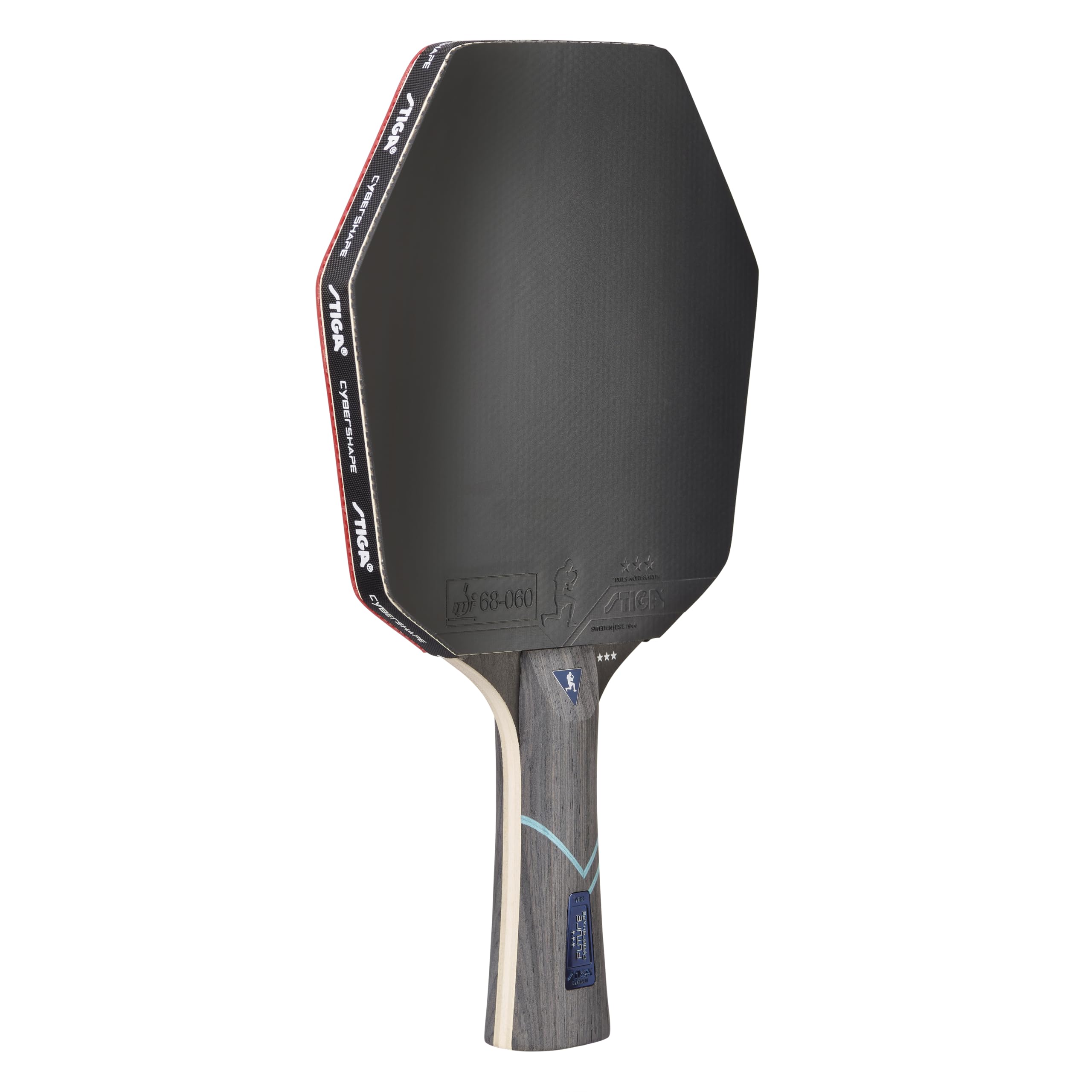 STIGA Cybershape Future Tischtennisracket, Truls Möregårdh, revolutionärer 3-Sterne-Tischtennisschläger mit sechseckiger Form, Aufstrebende Spieler, Schwarz