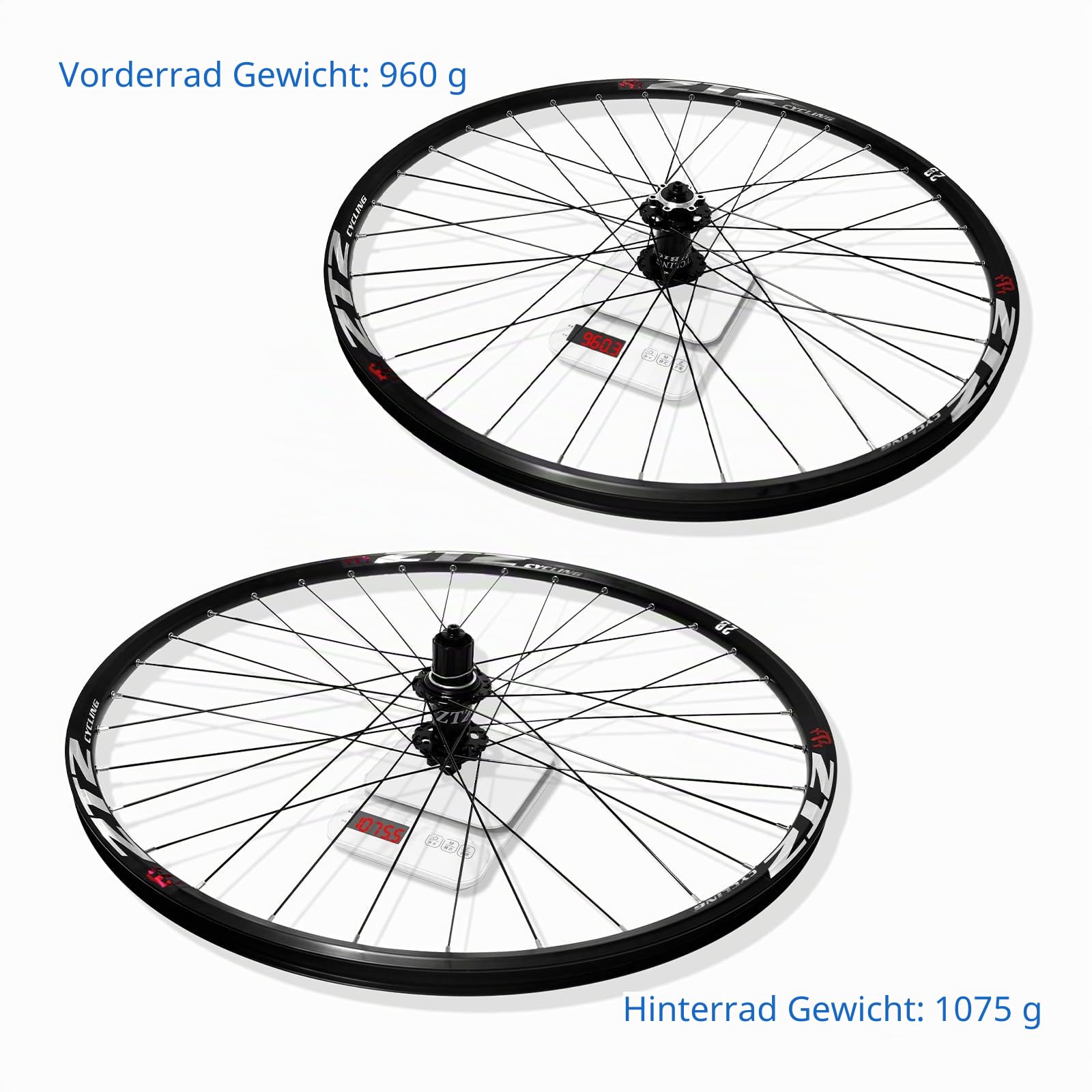 Mountain Bike Wheelset, Ultralight Aluminum Alloy Rim, 32H High Strength Bicycle Wheels, Quick Release Disc Brake, MTB Wheel Set, Compatible with 7-12 Speed Cassette