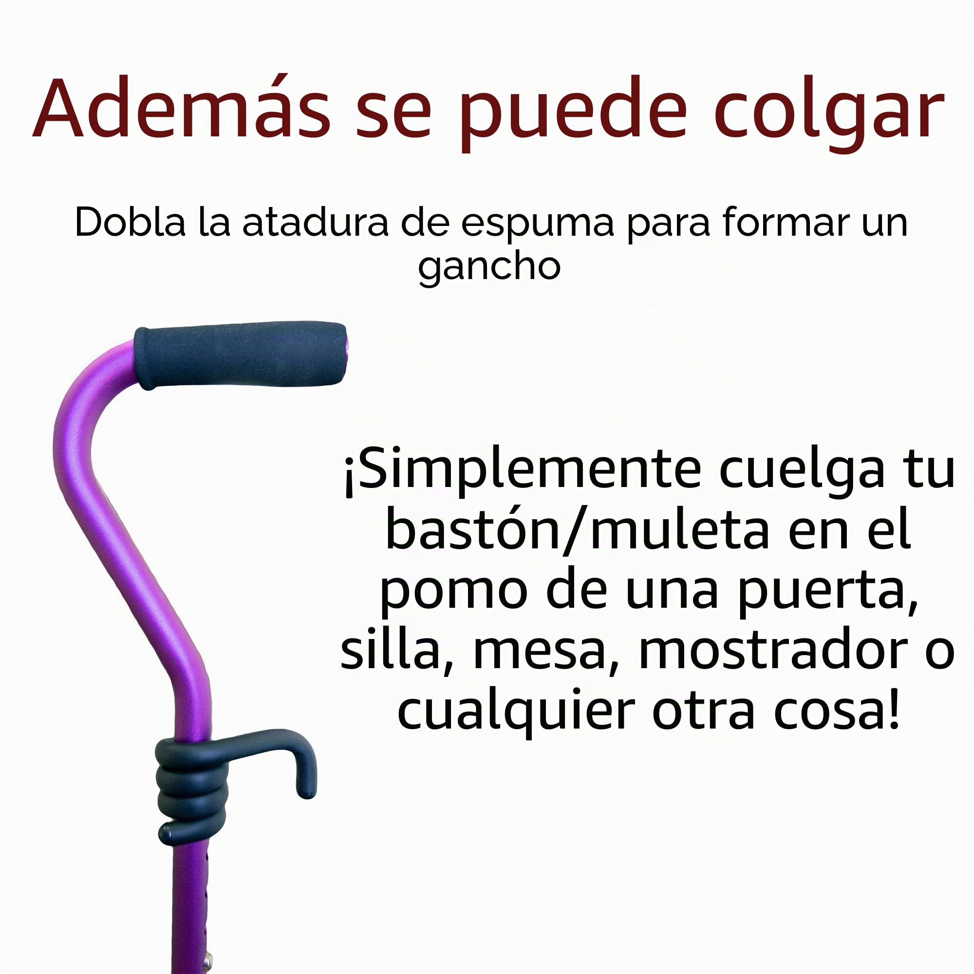 Crutcheze Soporte para bastón, paquete de 3, sostiene bastones al alcance, soporte para bastón, muletas y accesorios para bastón, soporte para agarrador de alcance, accesorio para andador