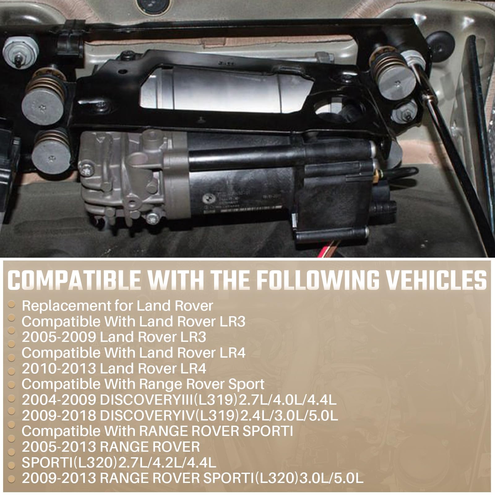 Bomba de compresor de suspensión neumática de 6 pines para suspensión neumática compatible con LR3 LR4 Sport, Discovery3 2004-2009, Discovery4 2009-2012, accesorio de coche pieza