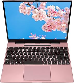 Laptop de 14 Polegadas para Win 11-2.4G + 5G WIFI BT 3K IPS Display Laptop Com Câmera Magnética 8GB DDR4L RAM 128GB ROM CPU Quad Core 6000mAh Corpo de Metal. Rosa (8+128 GB