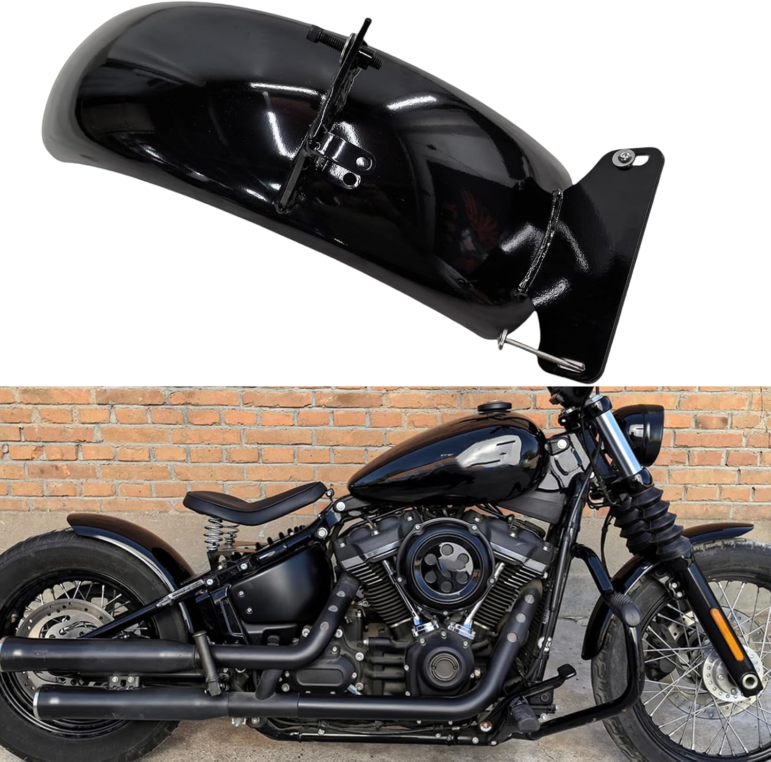 Motorcycle Rear Fender Mudguard For Harley Street Bob FXBB 2019-2024 2020 Silvery Black