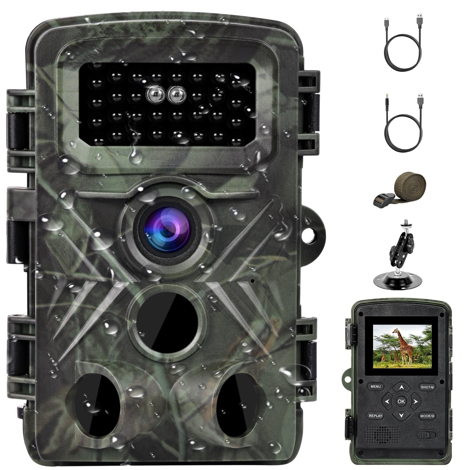 Caméra de Chasse Vision Nocturne Infrarouge Piege Photographique 2,7K 58MP