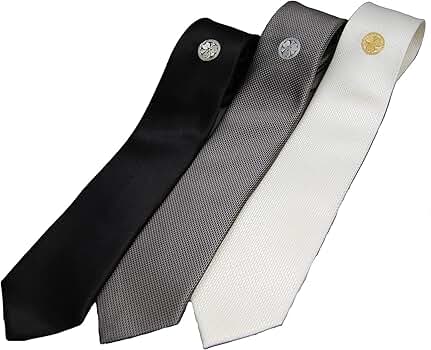 各家の家紋 刺繍 ネクタイ セミオーダーネクタイ 黒朱子