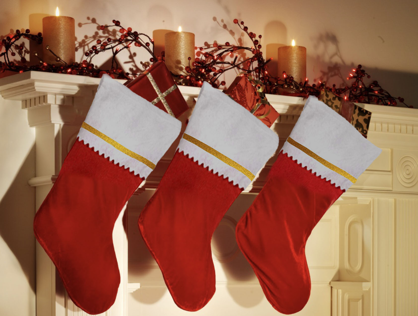 4 Chaussettes De Noel, Bottes De Noël, Bas De Noël Chaussette Pour Remplir Et Suspendre Des Cadeaux Pour Noel 99400189