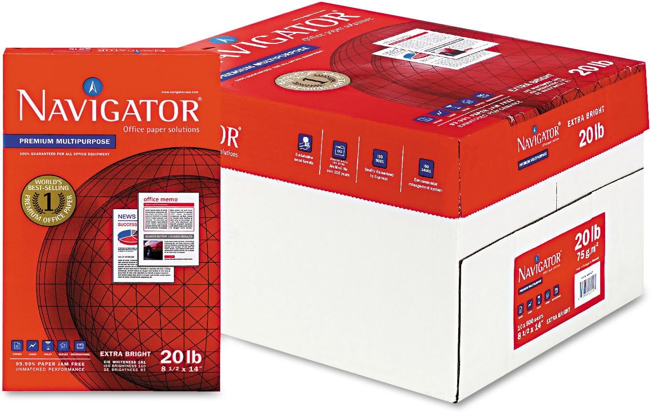 Navigator NMP1420 Premium Multipurpose Paper 97 Brightness 20lb 8-1/2x14 White 5000/Carton