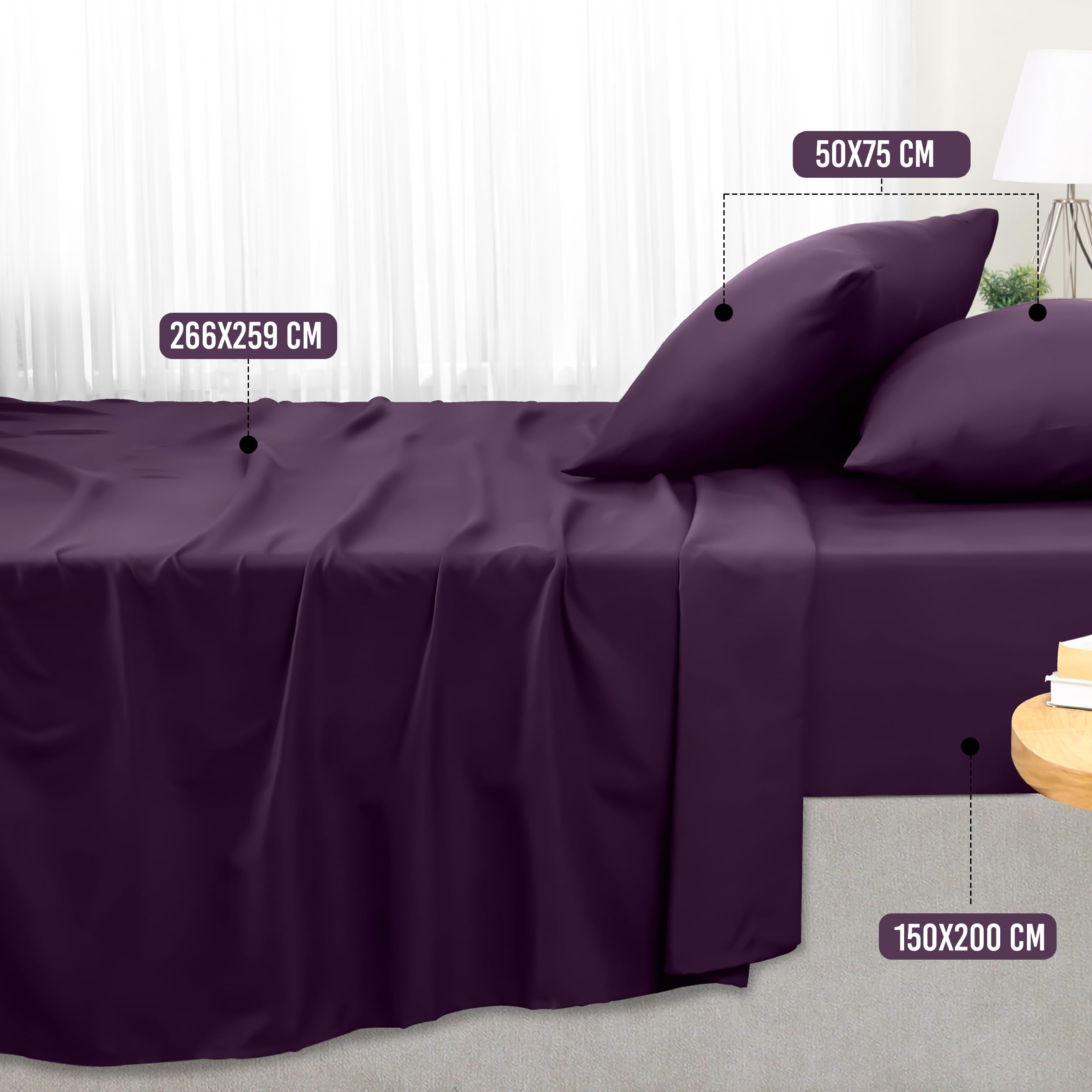Utopia Bedding Juego de Sabanas 4 Piezas 135x190 - Poliéster Microfibra Cepillada - Oeko-Tex Certificado - Sábana Bajera, Sábana Plana y 2 Fundas de Almohada 50x75 (Cama 135, Gris) — view 162