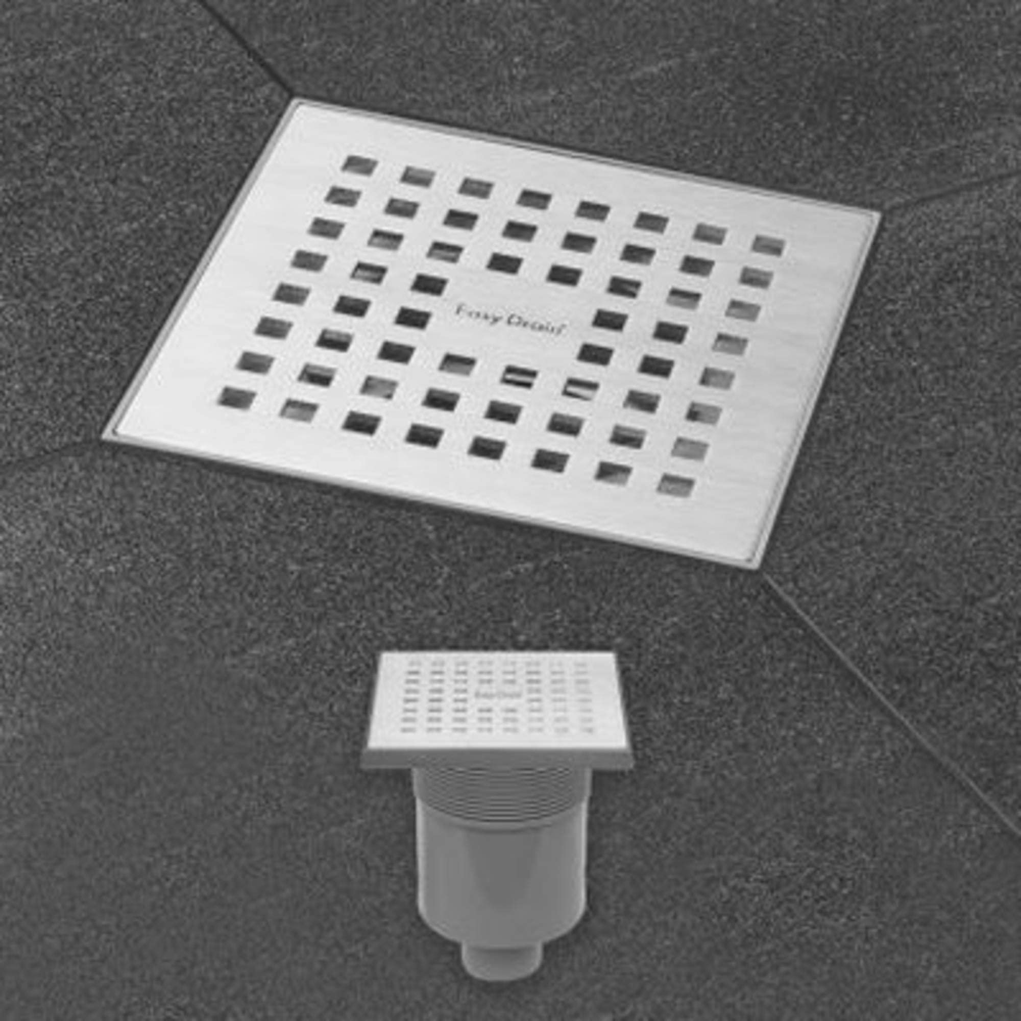 Easy Drain Aqua Quattro Bodenablauf ABS 15x15cm vertikal gebürsteter Edelstahl